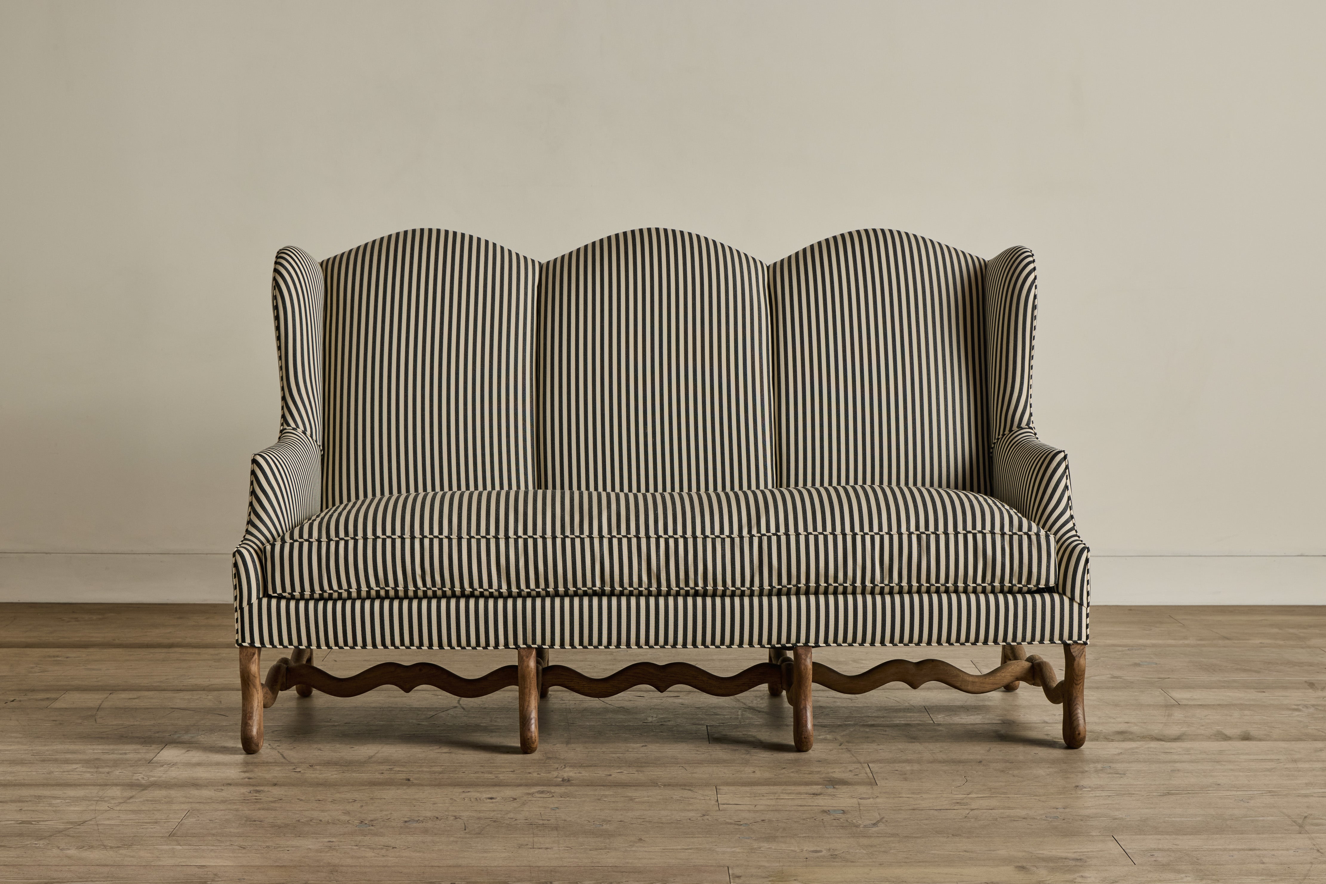 Striped High Back Sofa