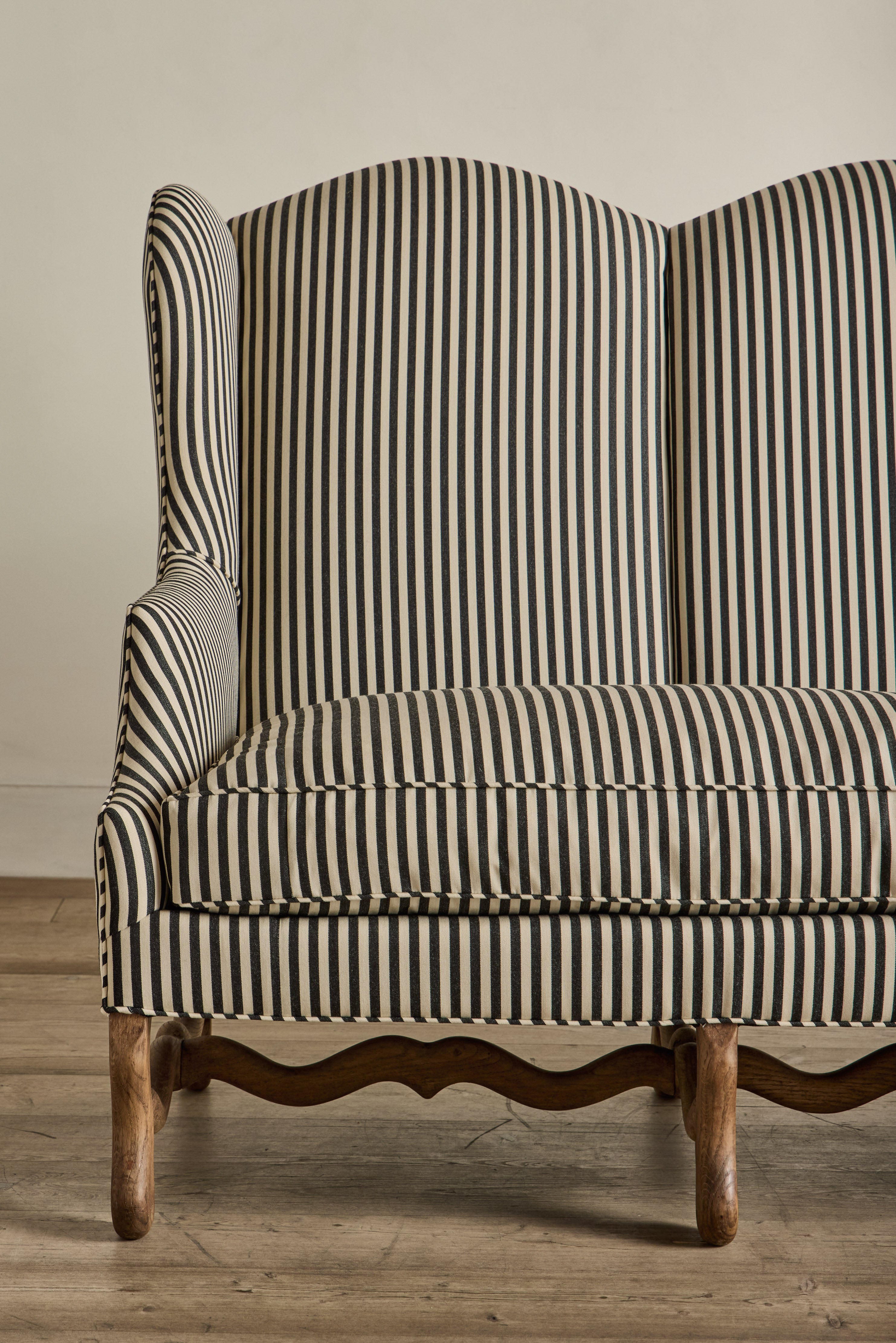 Striped High Back Sofa