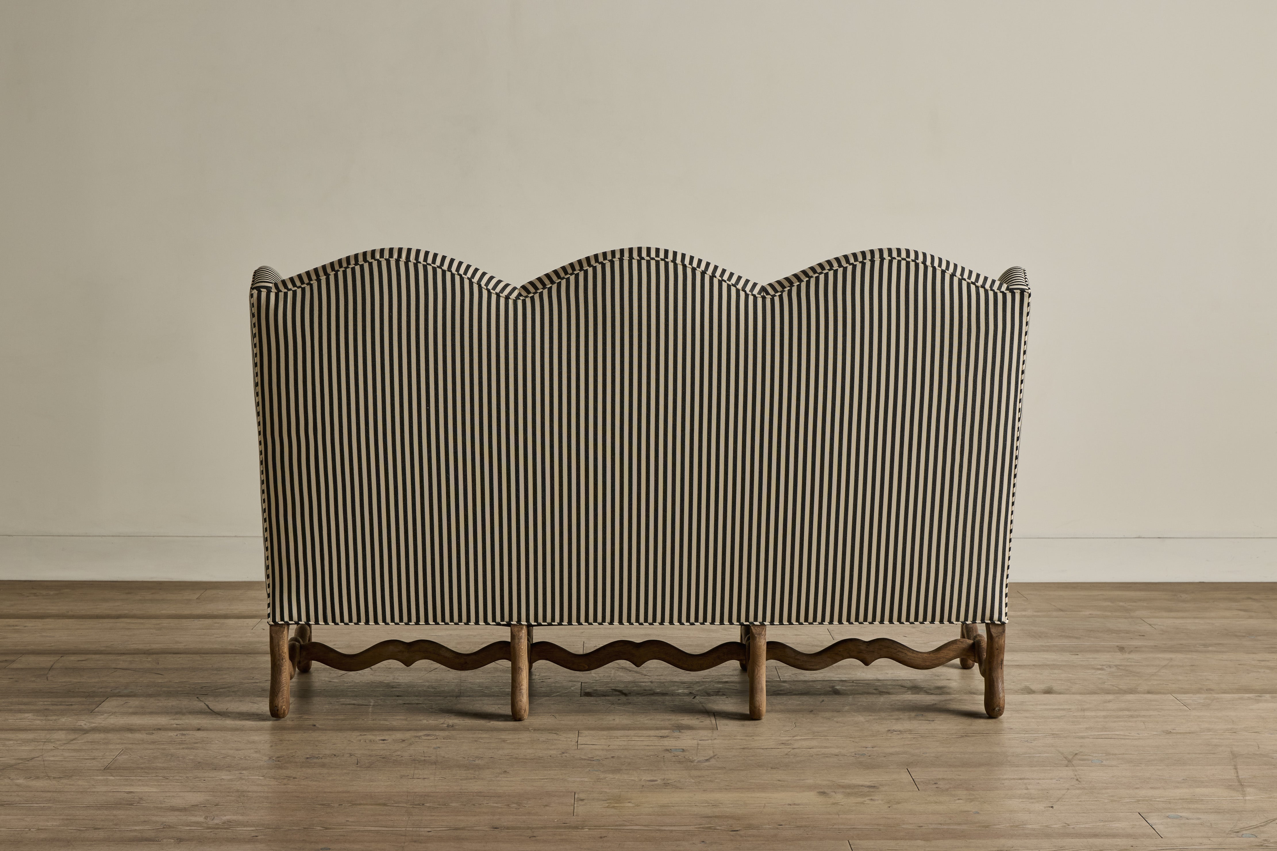 Striped High Back Sofa