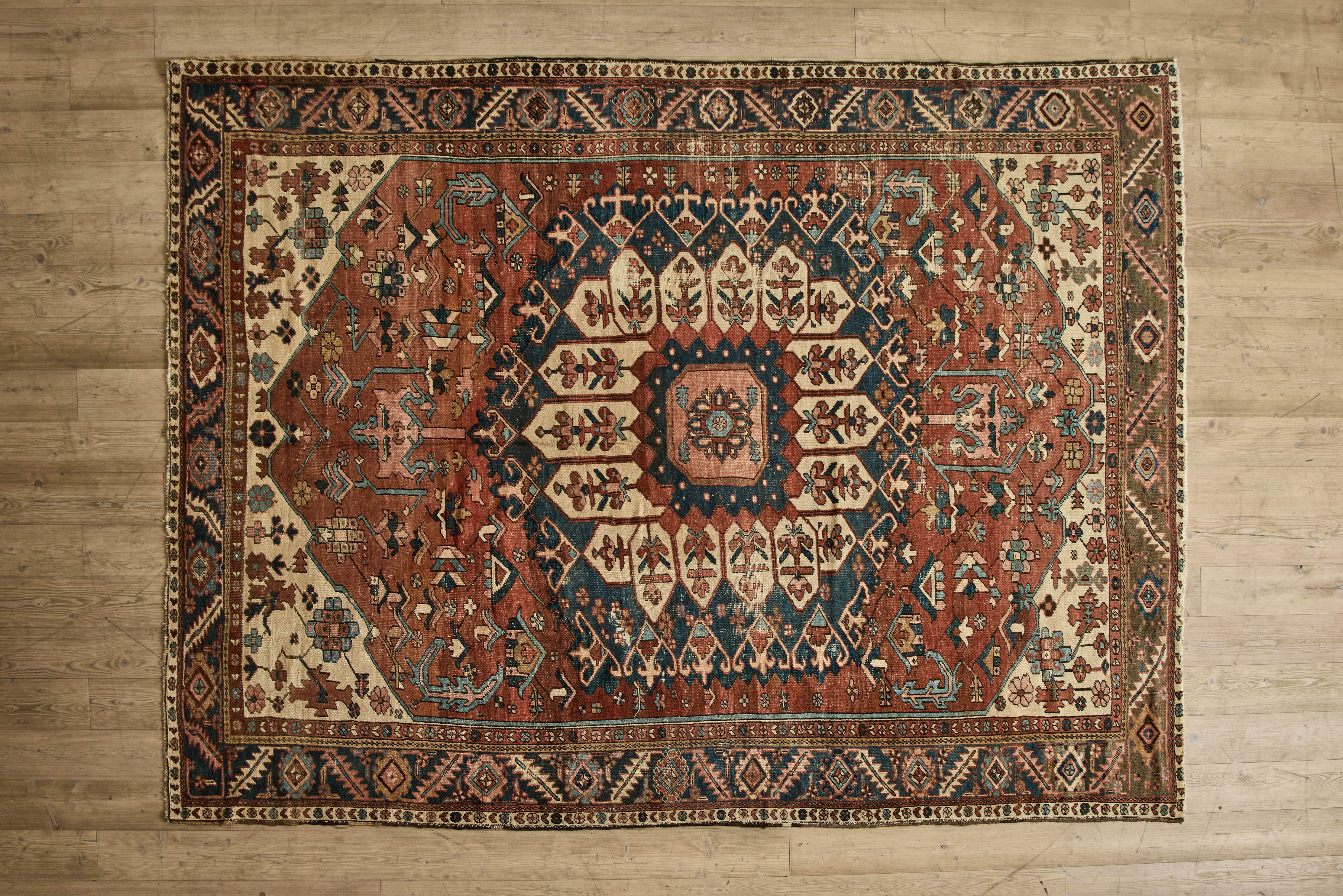 Blush & Blue Serapi Rug 9’ x 12’ 1”