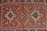 Red & Blue Heriz Throw Rug 3’3 X 4’2