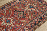 Red & Blue Heriz Throw Rug 3’3 X 4’2