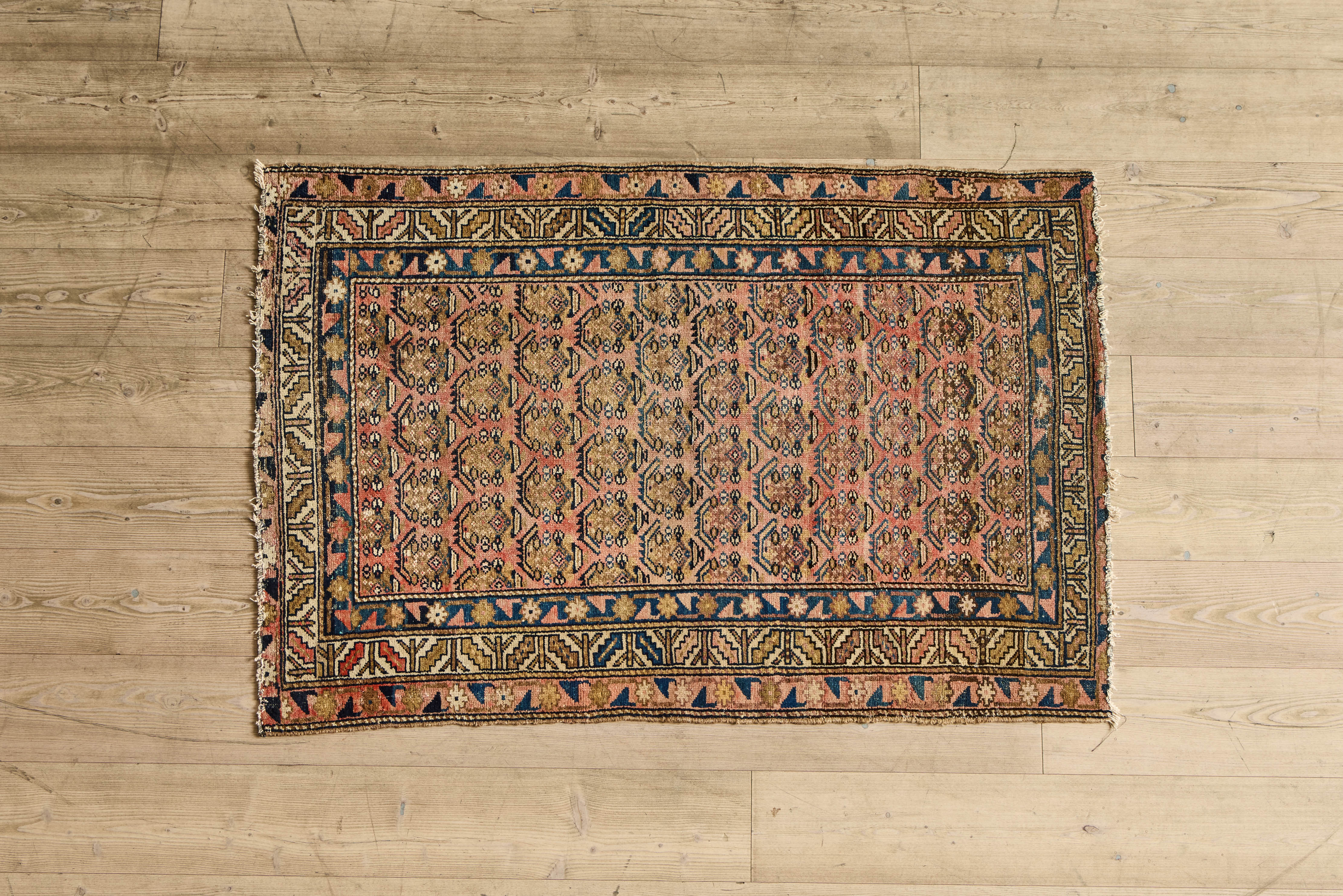 Blush Boteh Throw Rug 3’4 X 4’10
