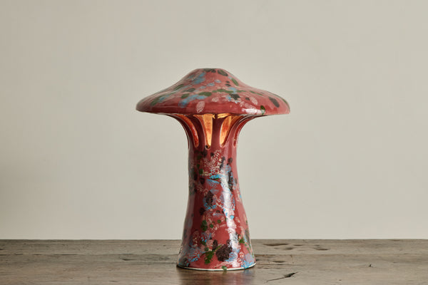 Shroom Lamp, Speckled Pink