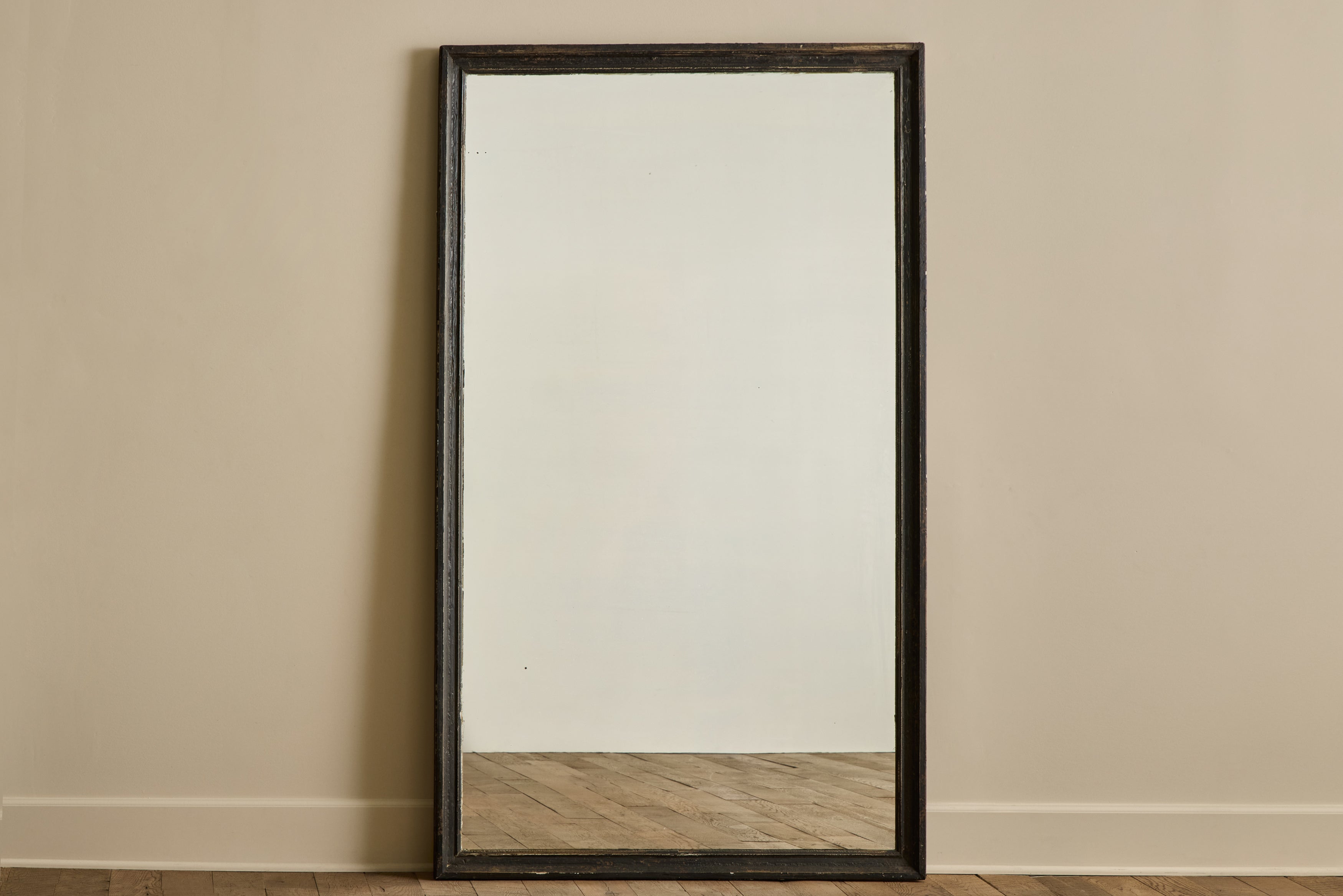 Large Black Wood Mirror
