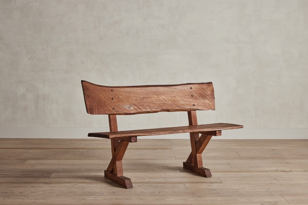 Brutalist Wood Bench