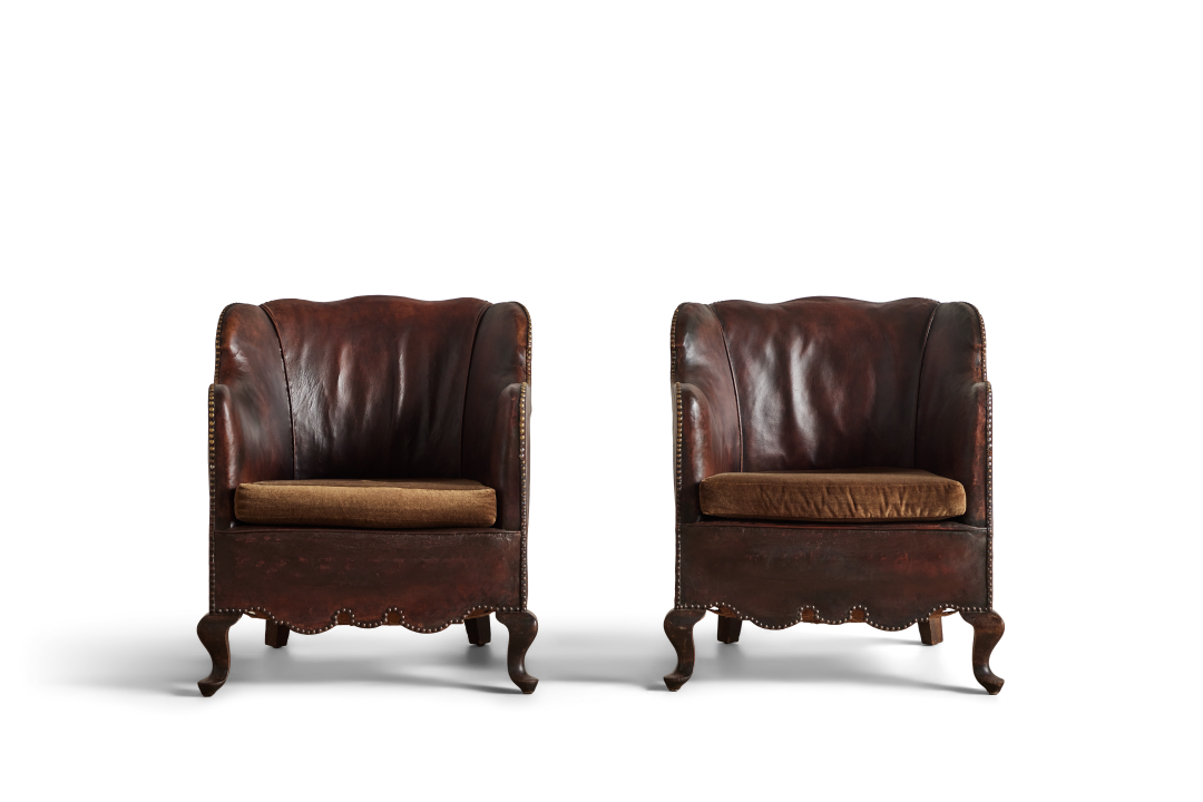Danish Leather Club Chairs