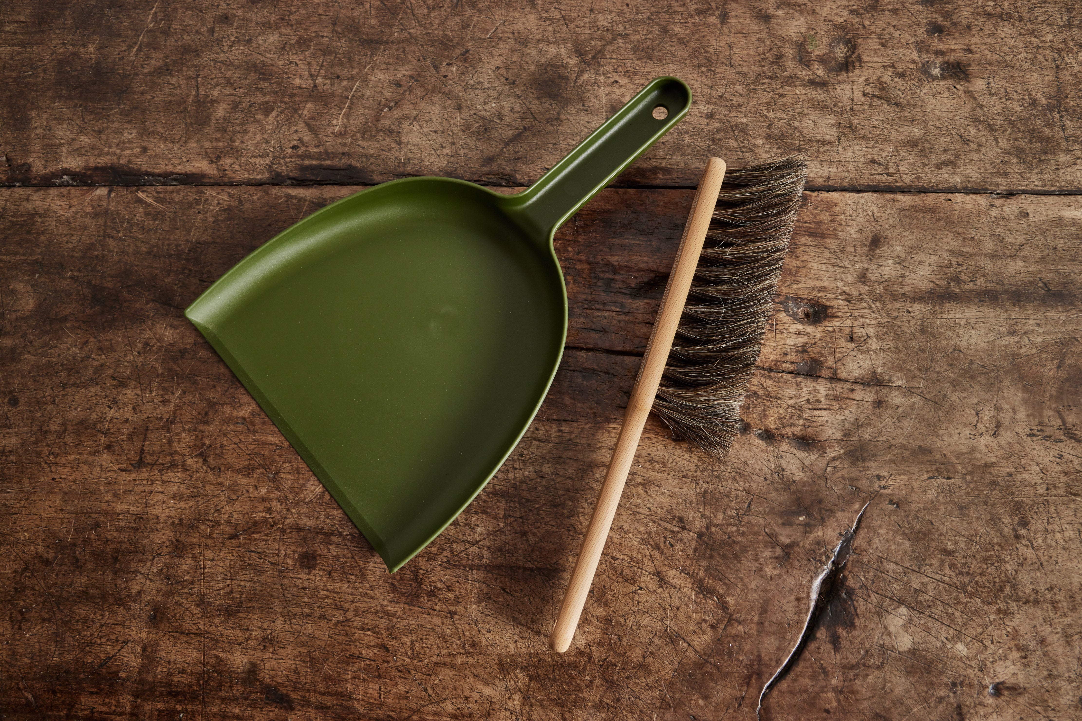 Green Dustpan & Hand Broom