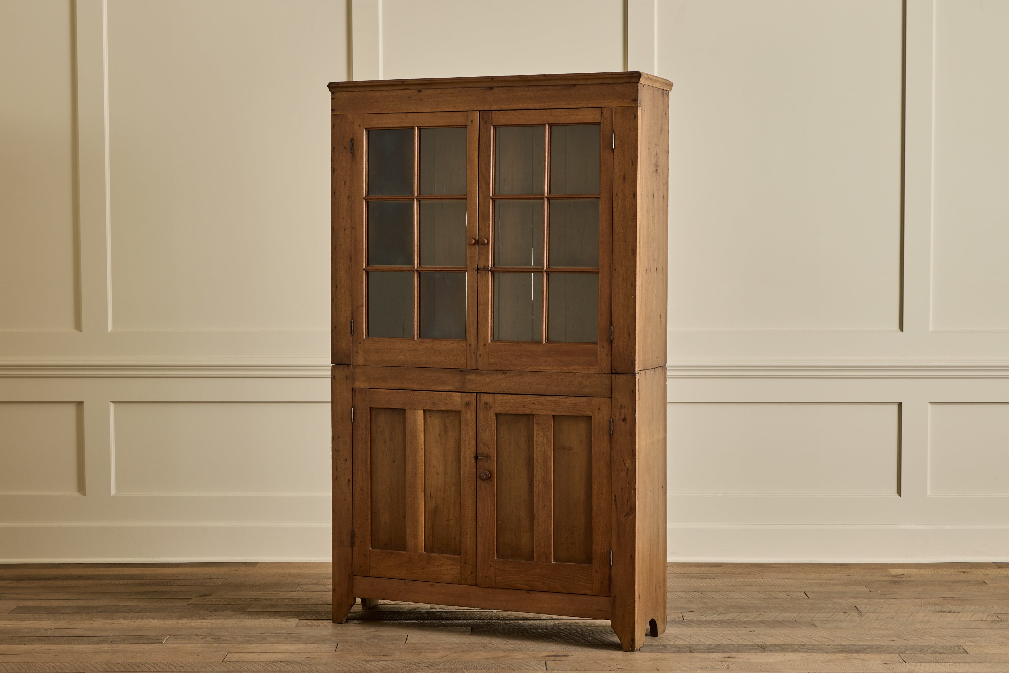 Walnut Glass Door Hutch