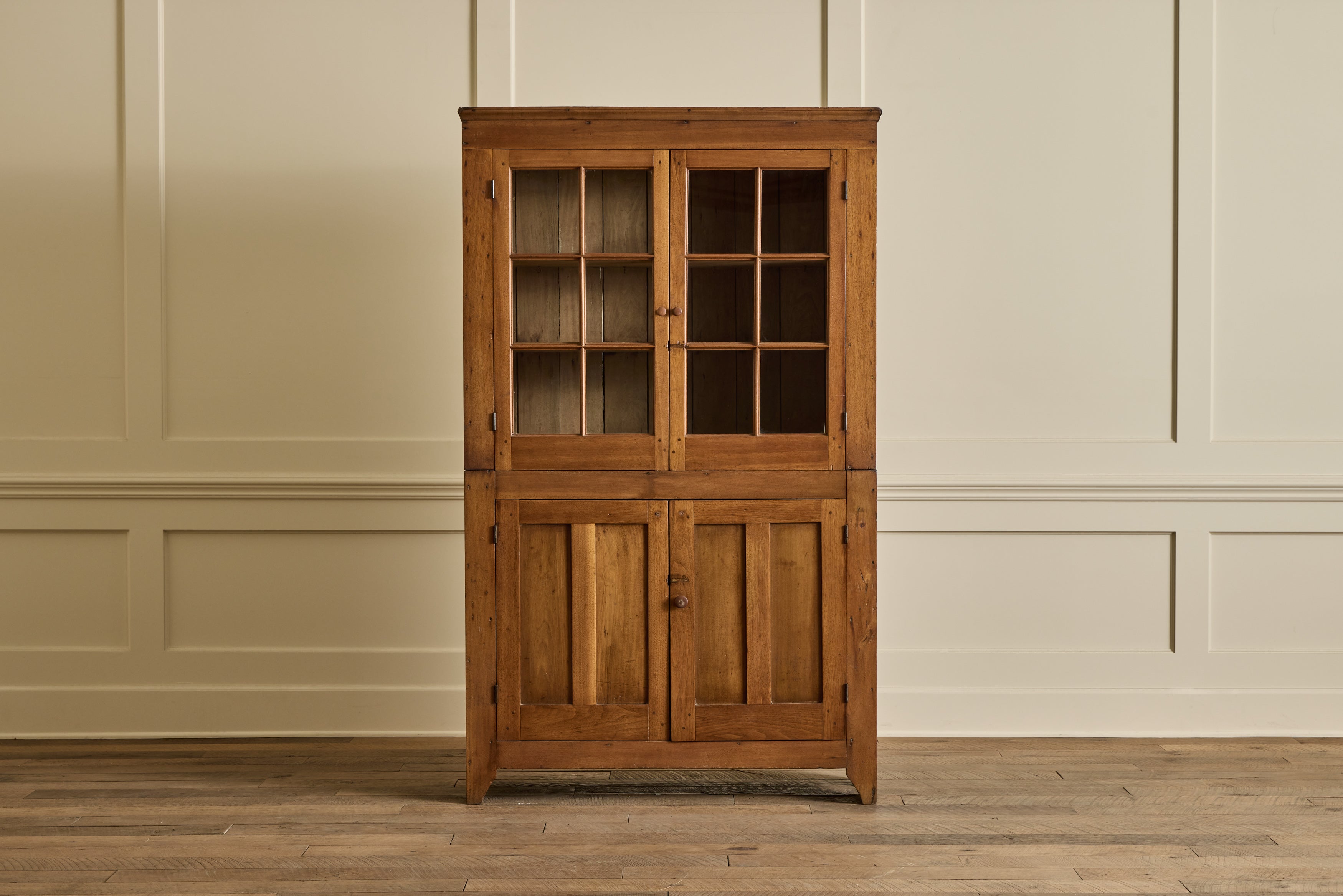 Walnut Glass Door Hutch