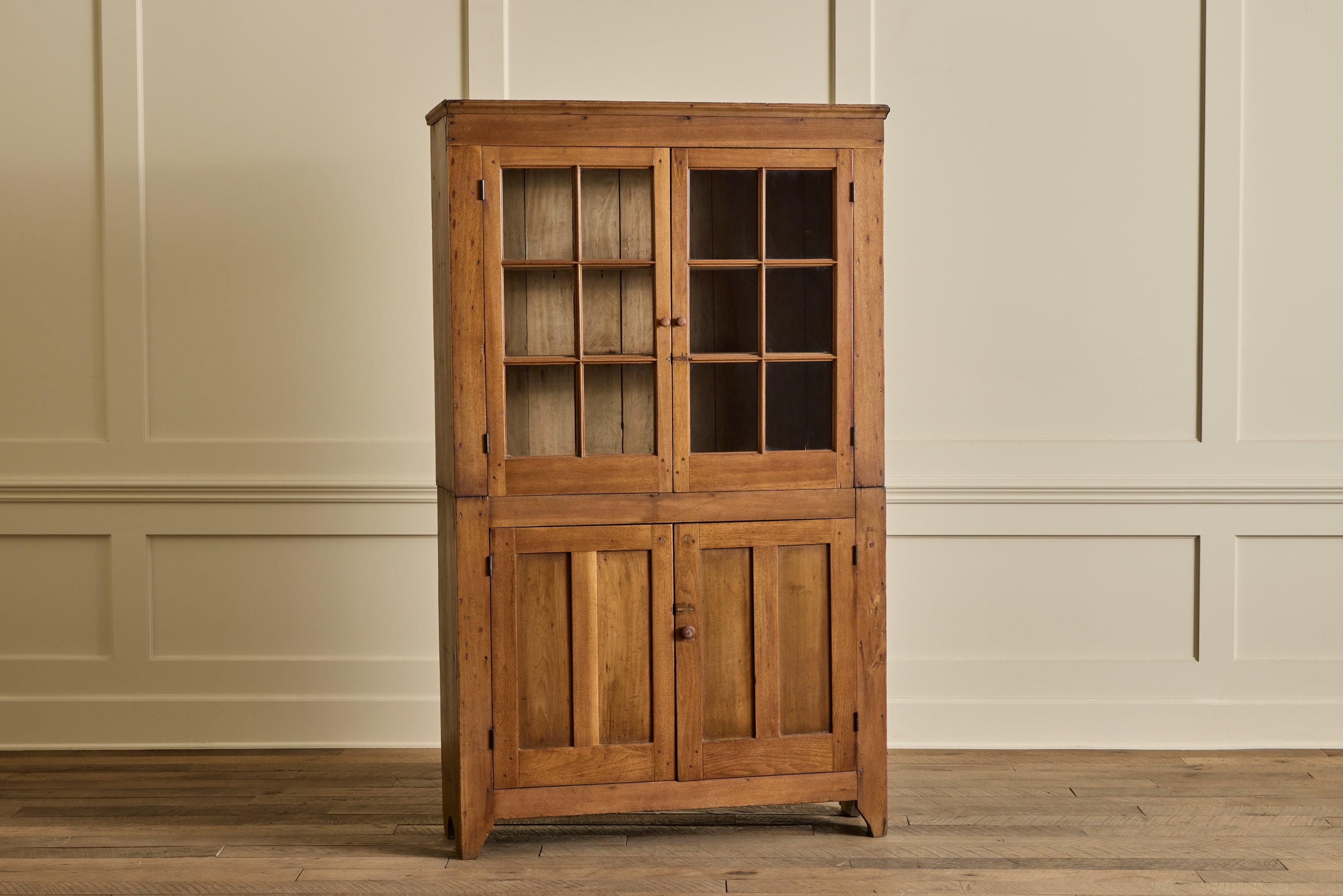Walnut Glass Door Hutch