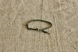 Sterling Silver Single Wrap Bracelet In Dark Green