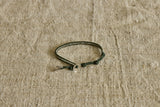 Sterling Silver Single Wrap Bracelet In Dark Green