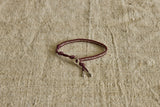 Sterling Silver Single Wrap Bracelet In Maroon