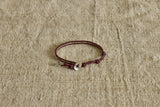 Sterling Silver Single Wrap Bracelet In Maroon