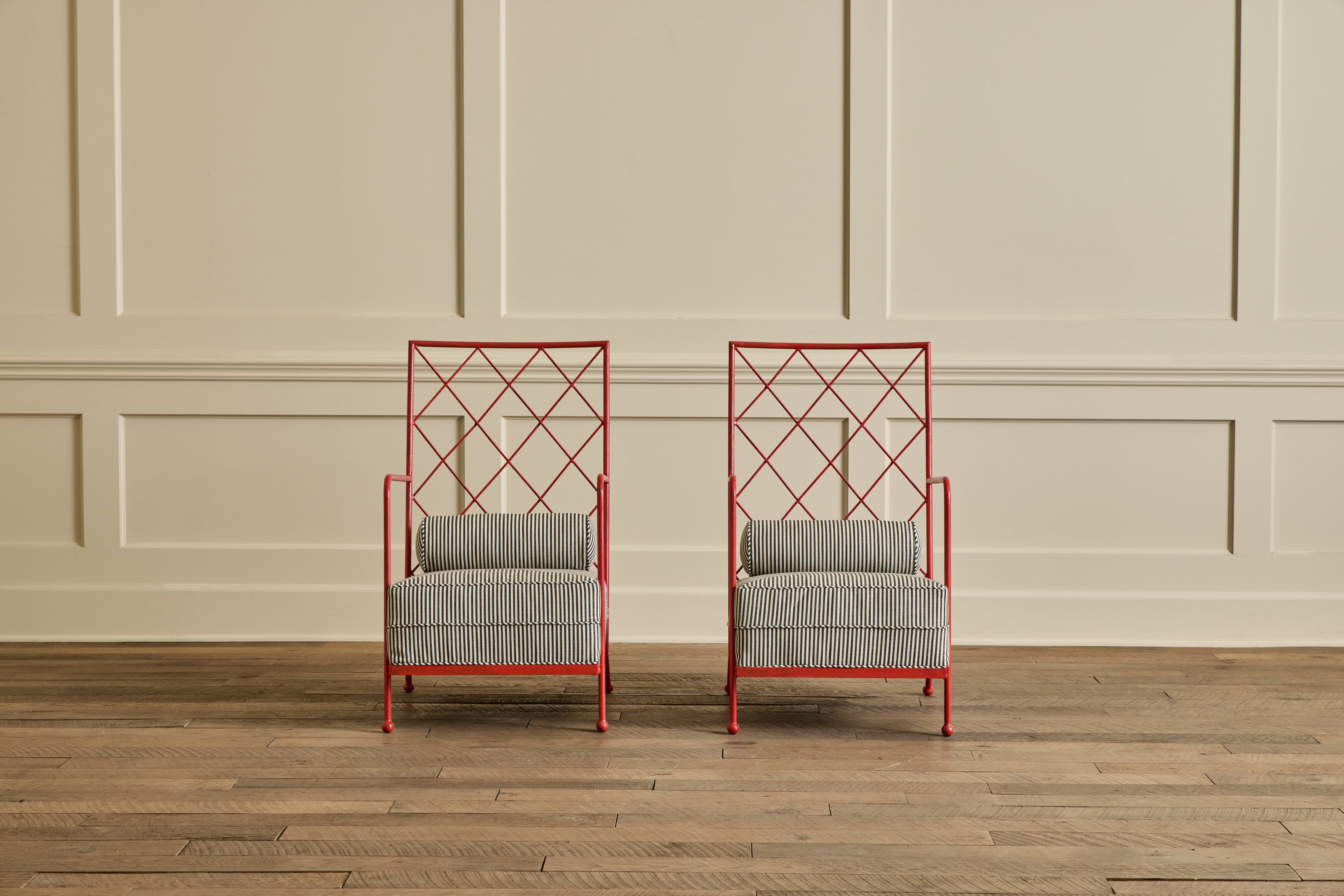Pair of Red Royere Style Chairs