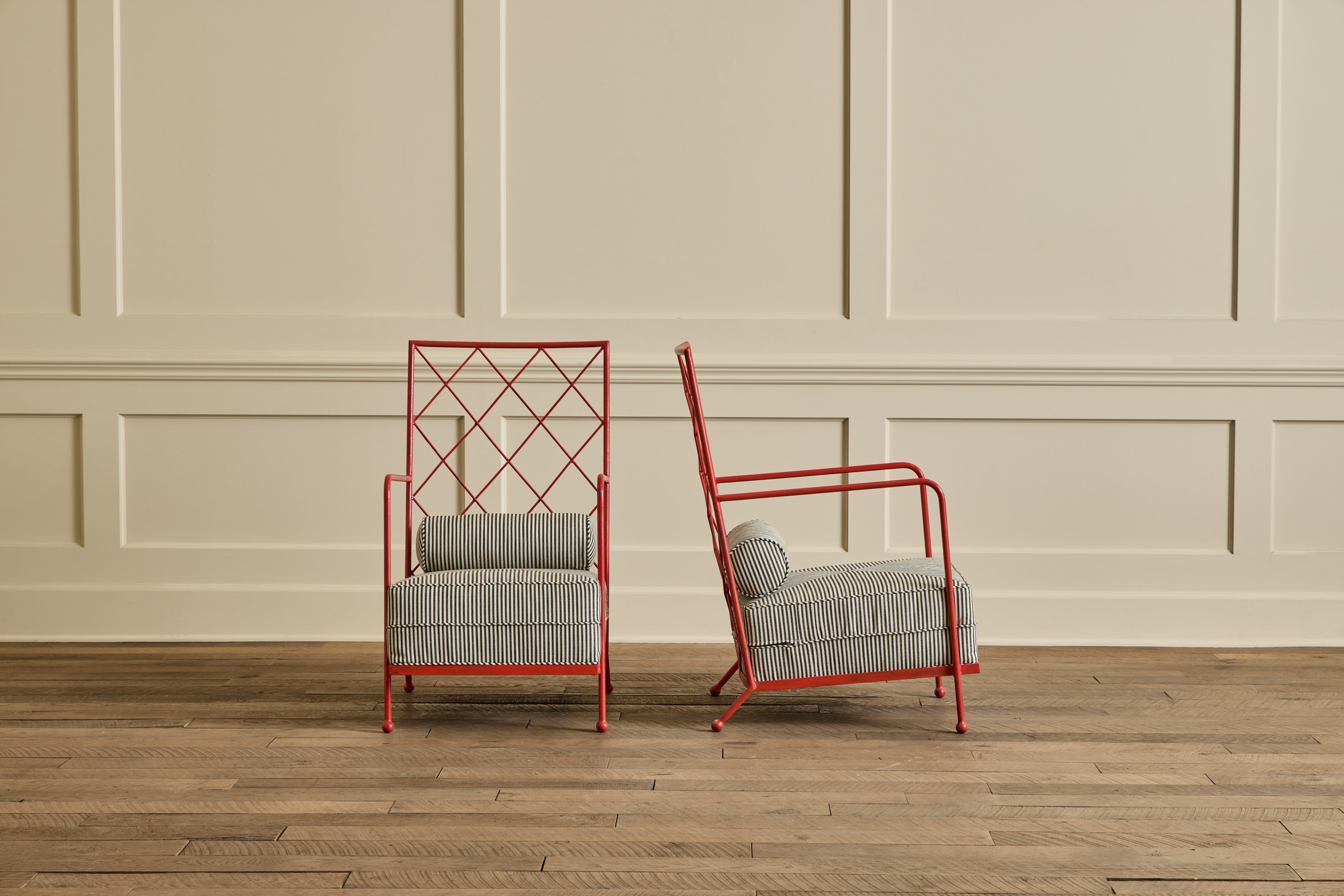 Pair of Red Royere Style Chairs