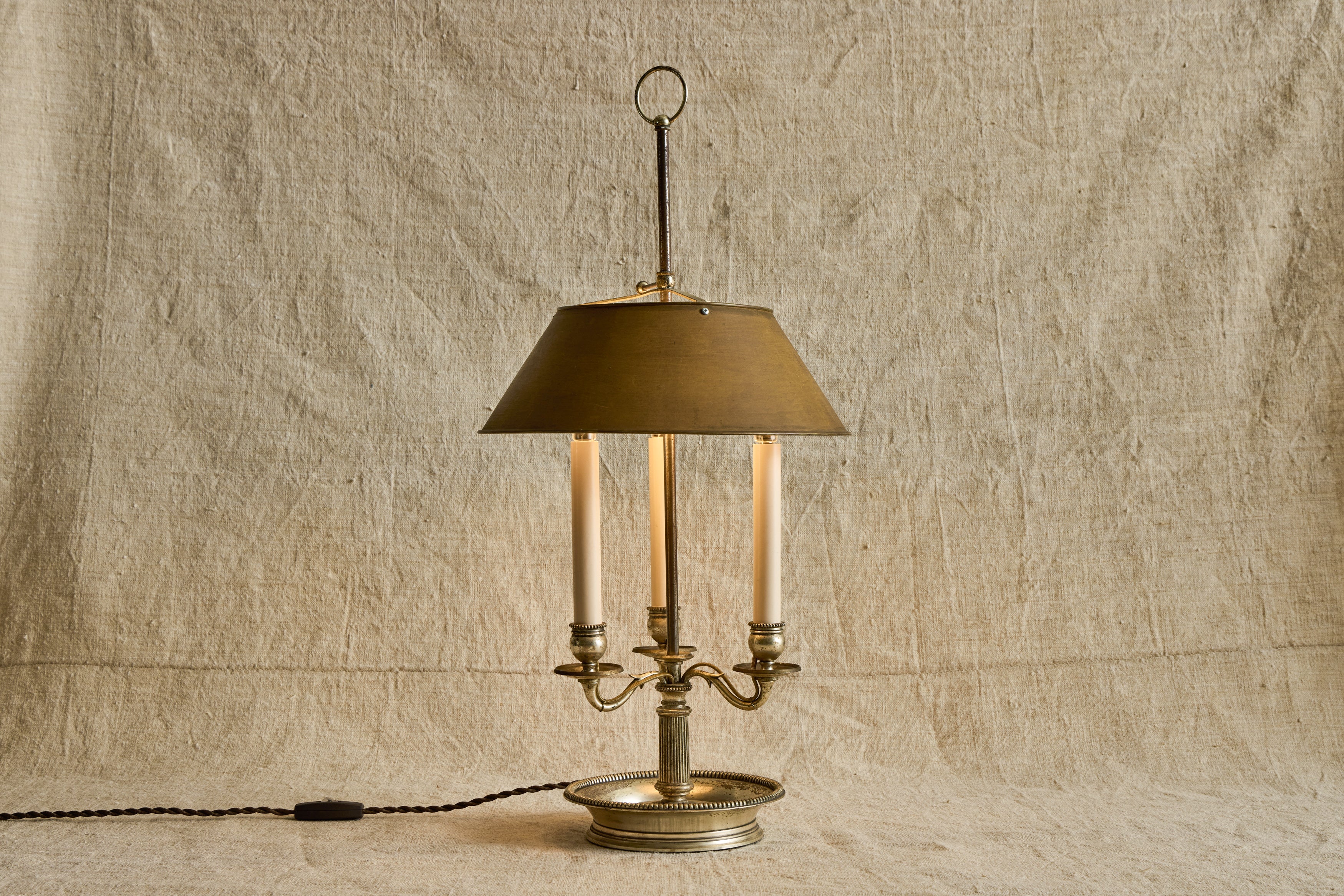 French Silver Bouillotte Lamp