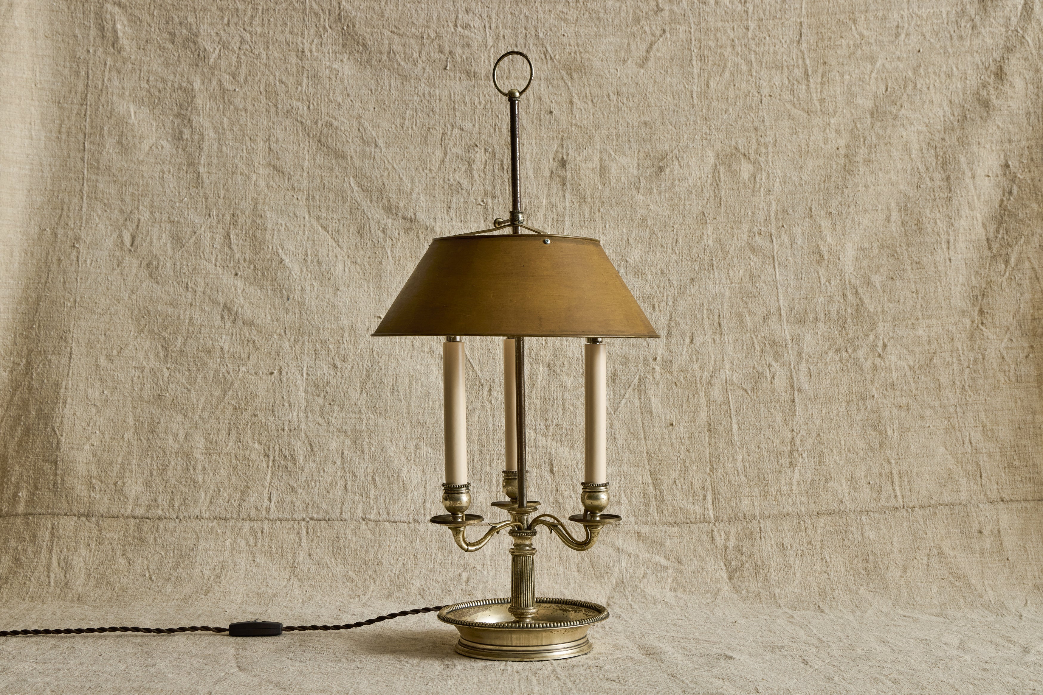 French Silver Bouillotte Lamp