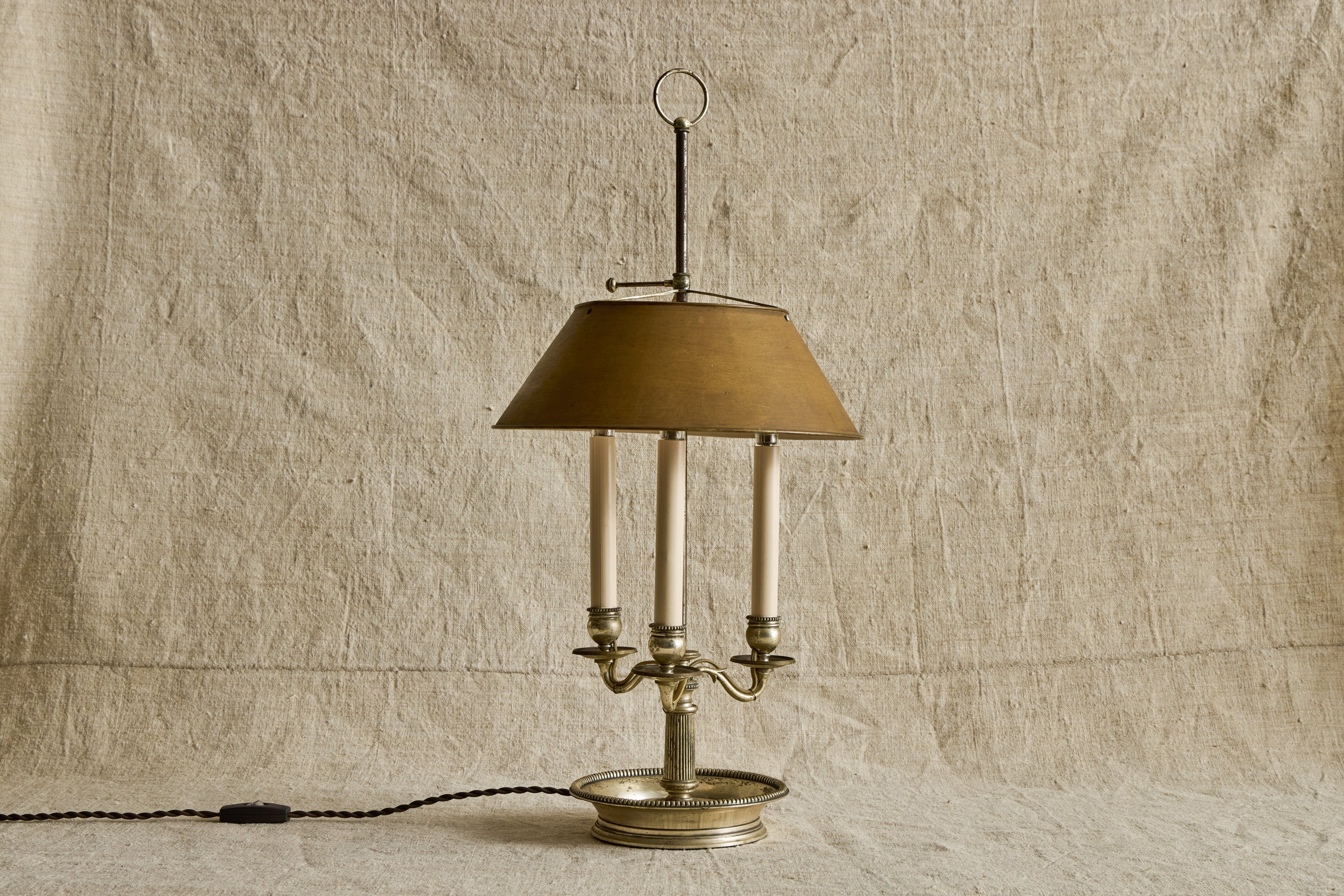 French Silver Bouillotte Lamp