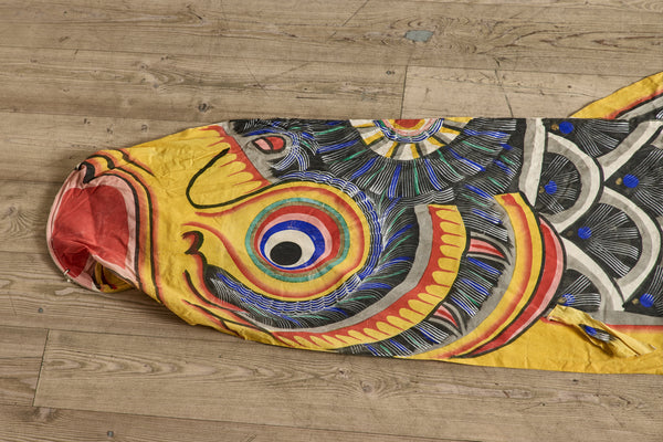 Grey Koi Nobori Banner