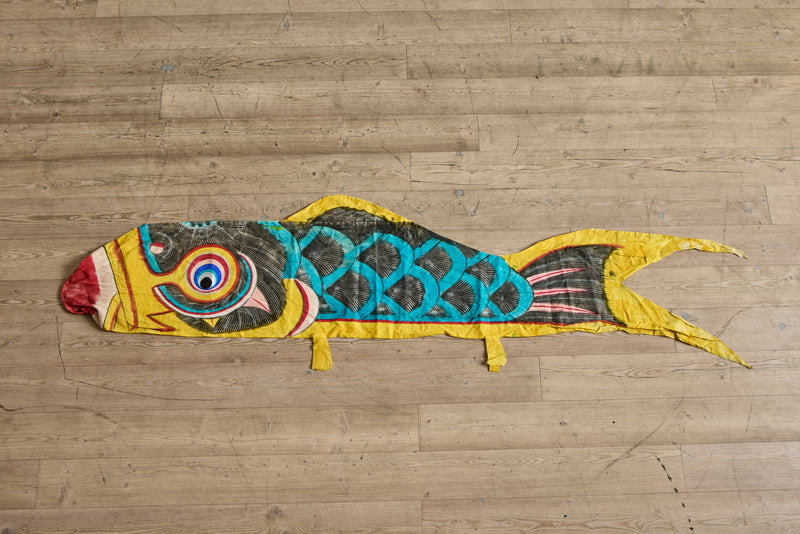 Small Blue Koi Nobori Banner