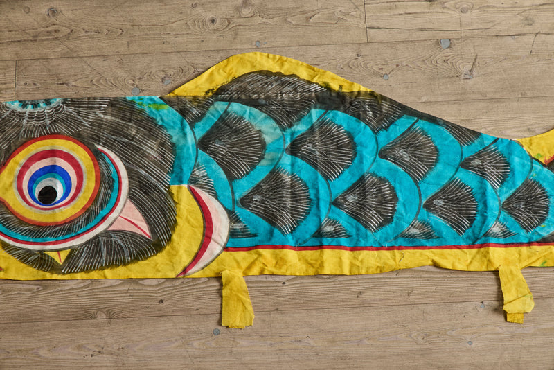 Small Blue Koi Nobori Banner