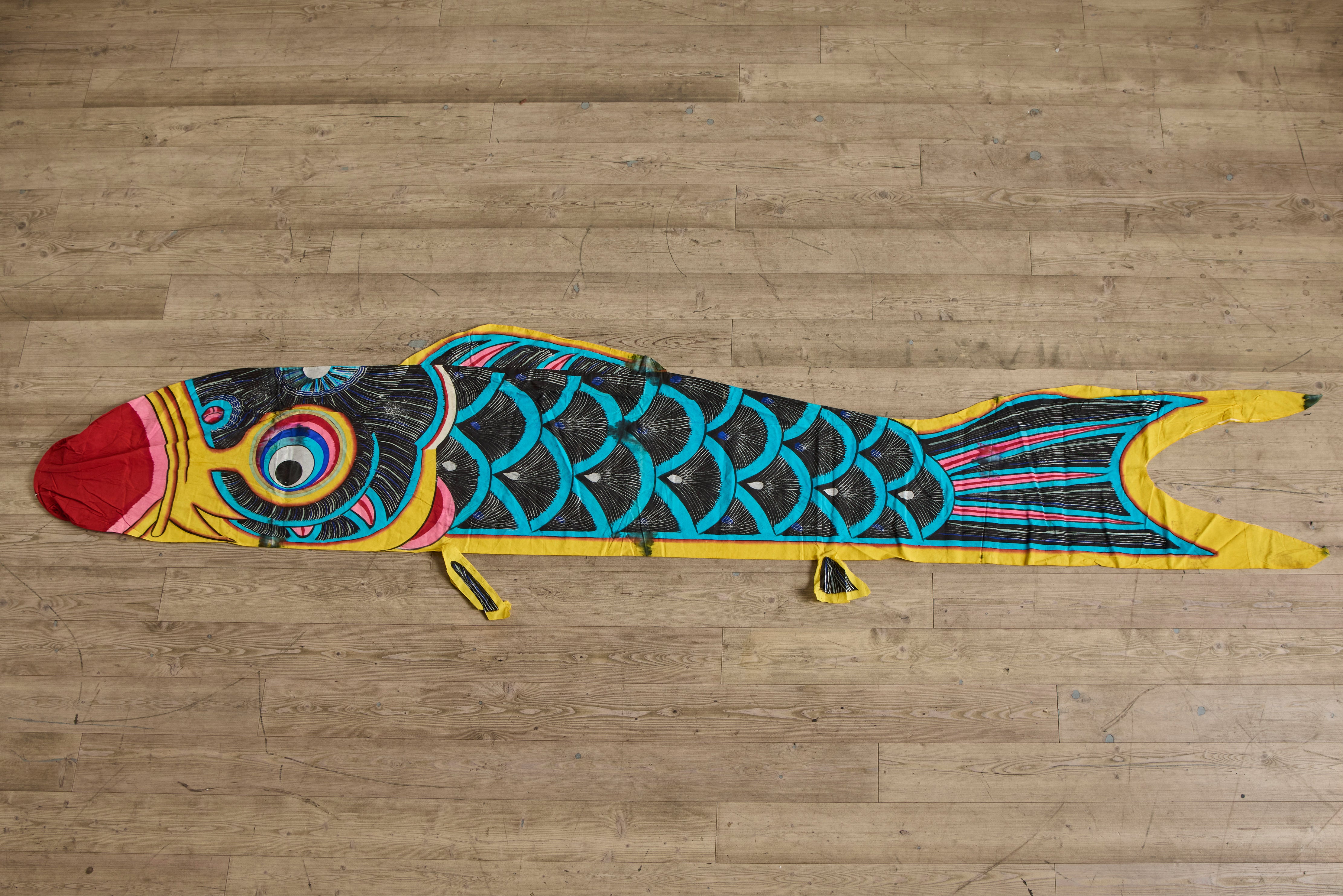 Blue Koi Nobori Banner