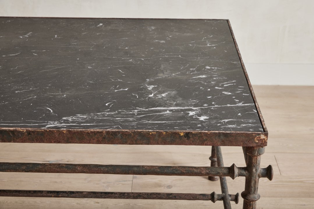 Large Iron & Marble Table