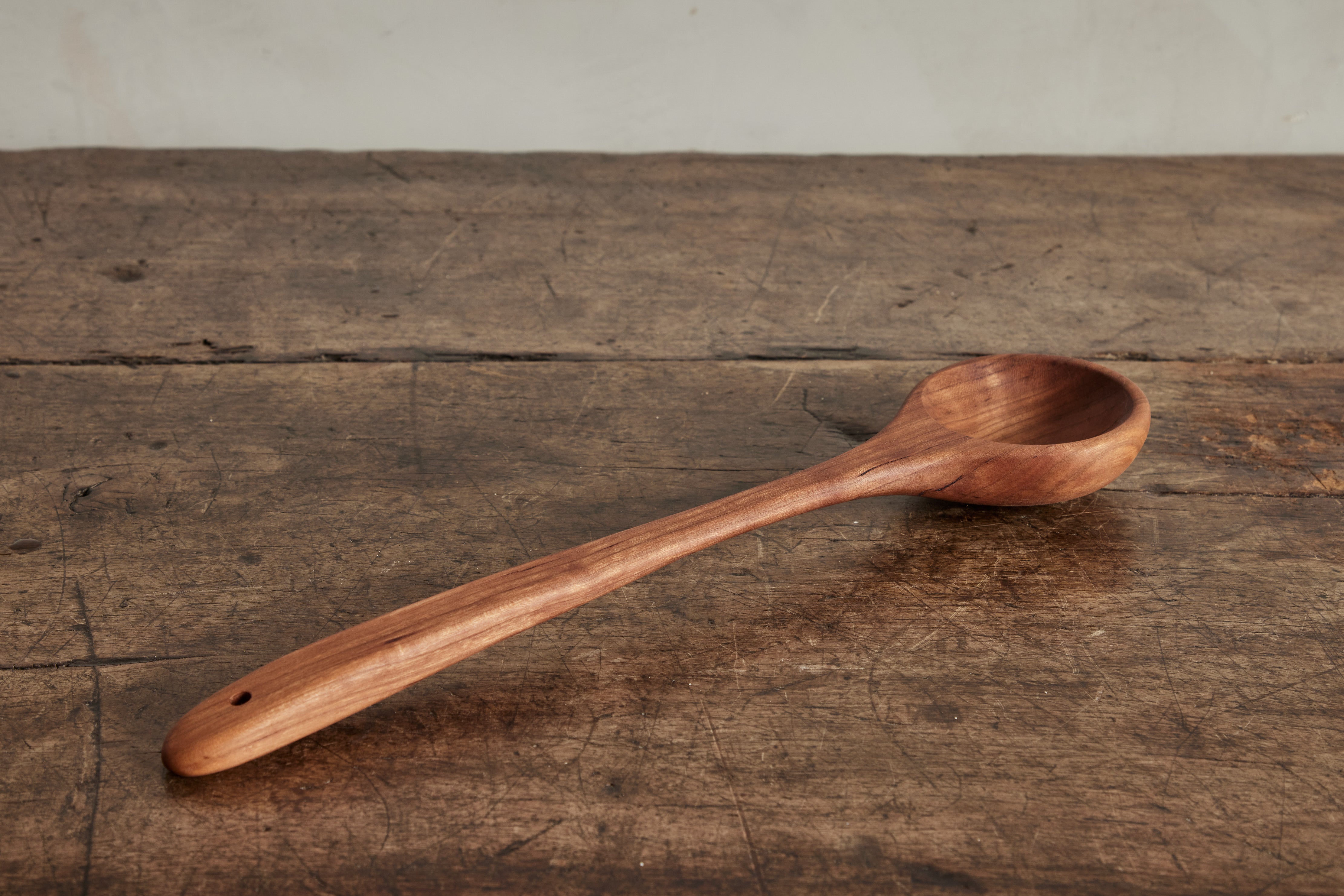 Cherry Wood Round Wooden Spoon