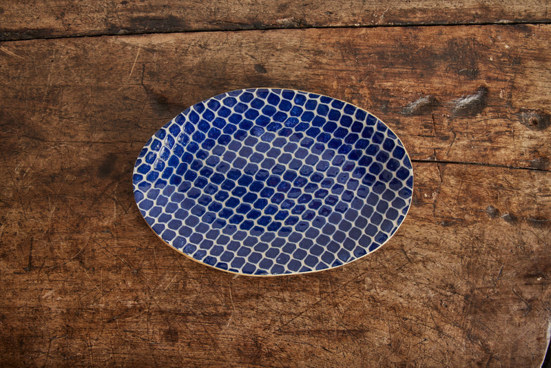 Petite Oval Platter, Cobalt