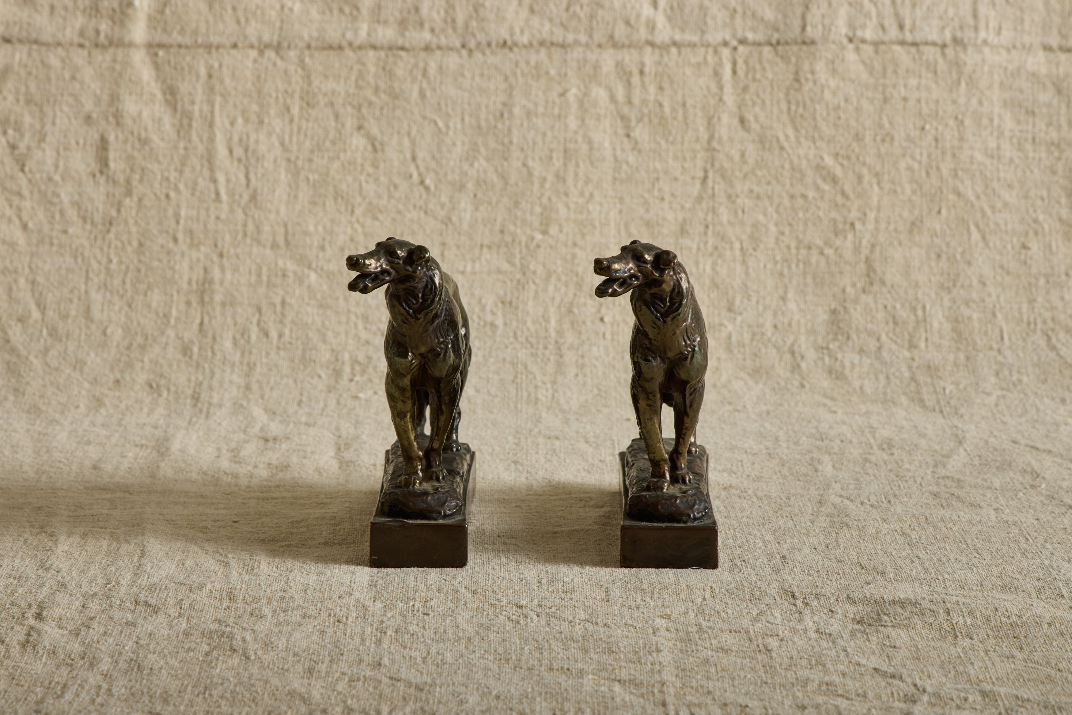 Pair of Bronze Dog Bookends