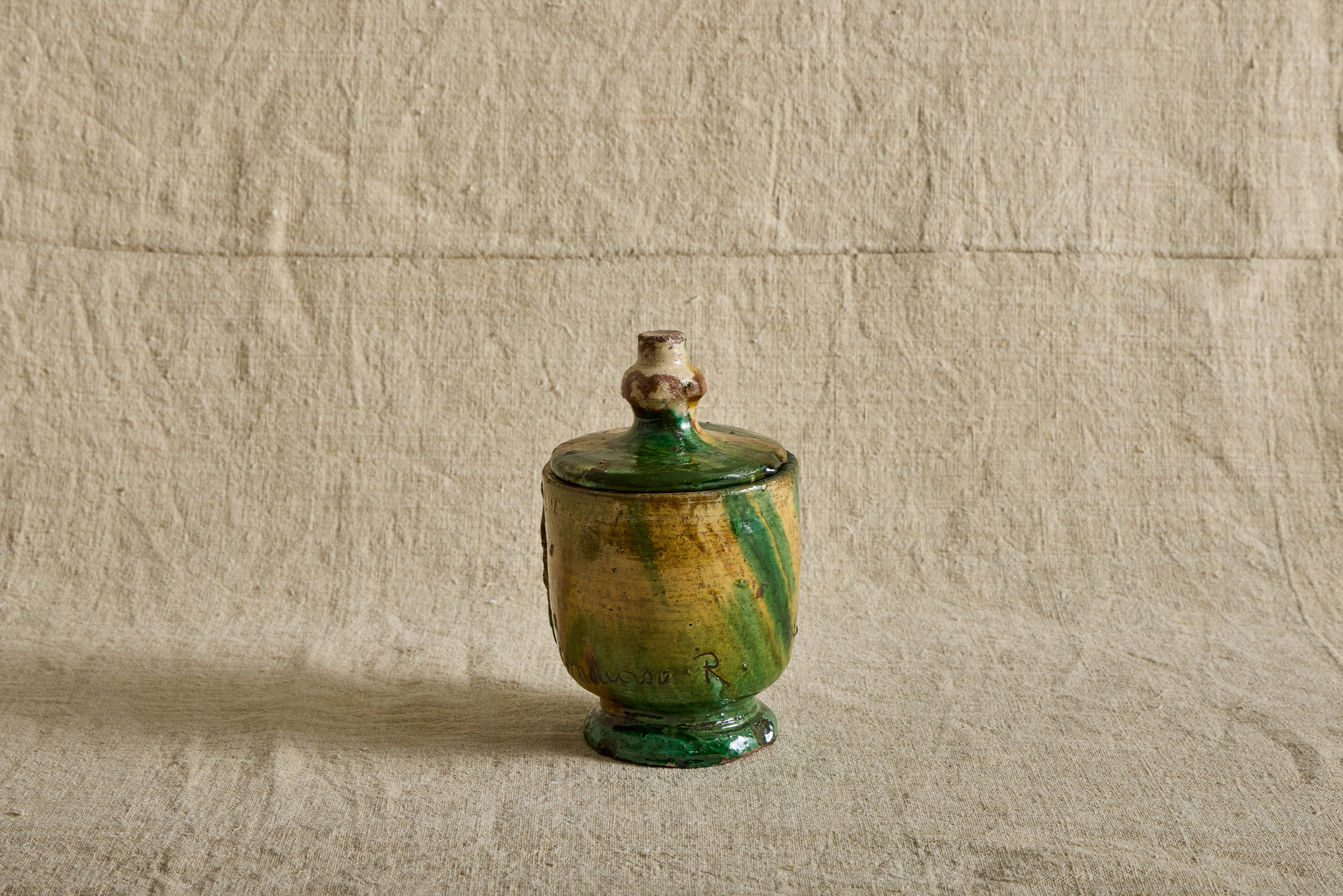 Yellow Italian Face Jar
