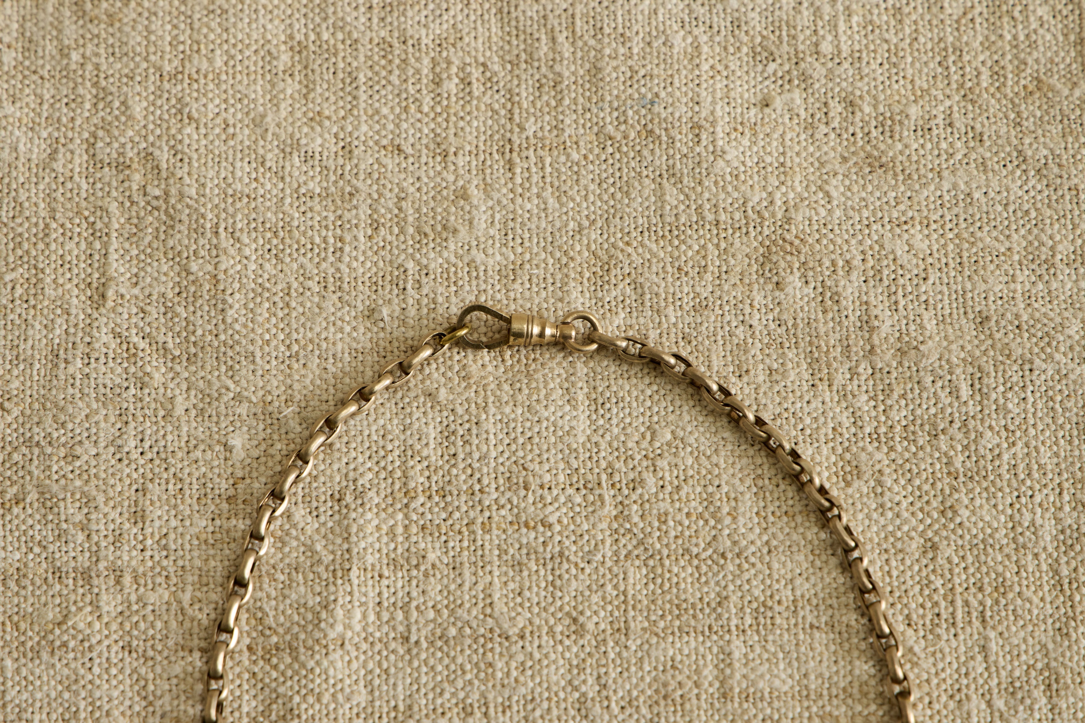 Early Georgian Agate Fob with Guard Chain Necklace