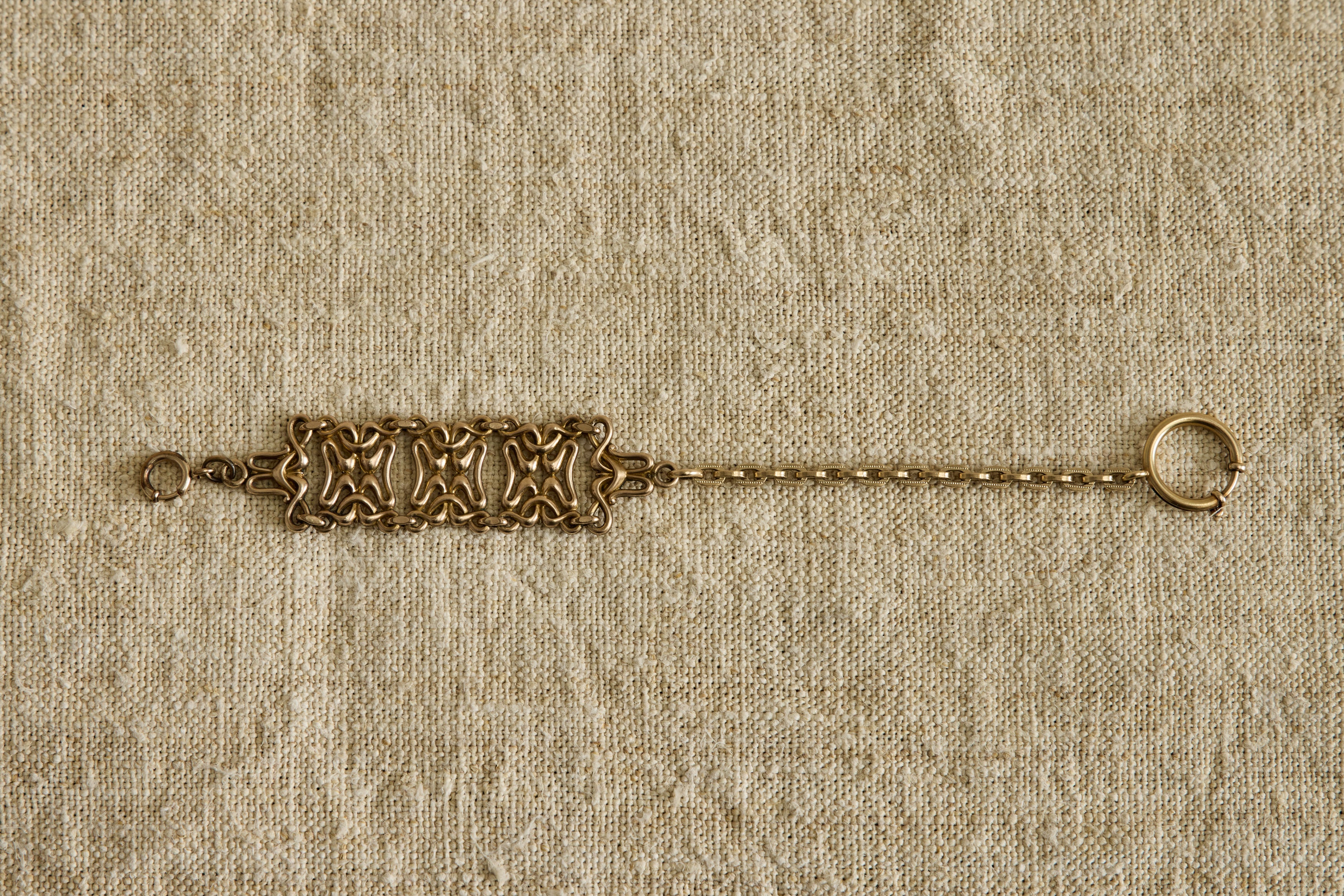 Early 20th Century Woven Drop Fob Bracelet