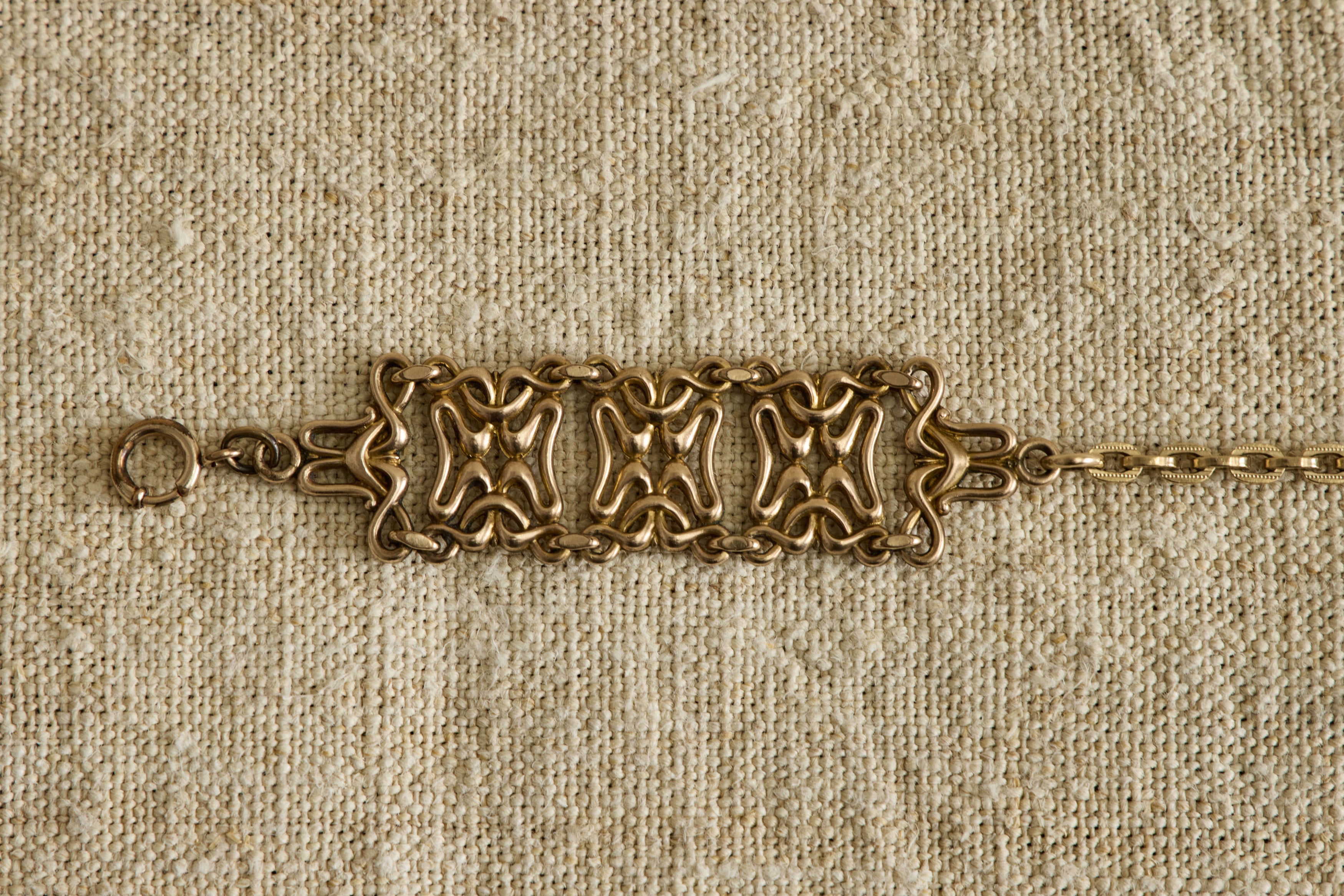 Early 20th Century Woven Drop Fob Bracelet