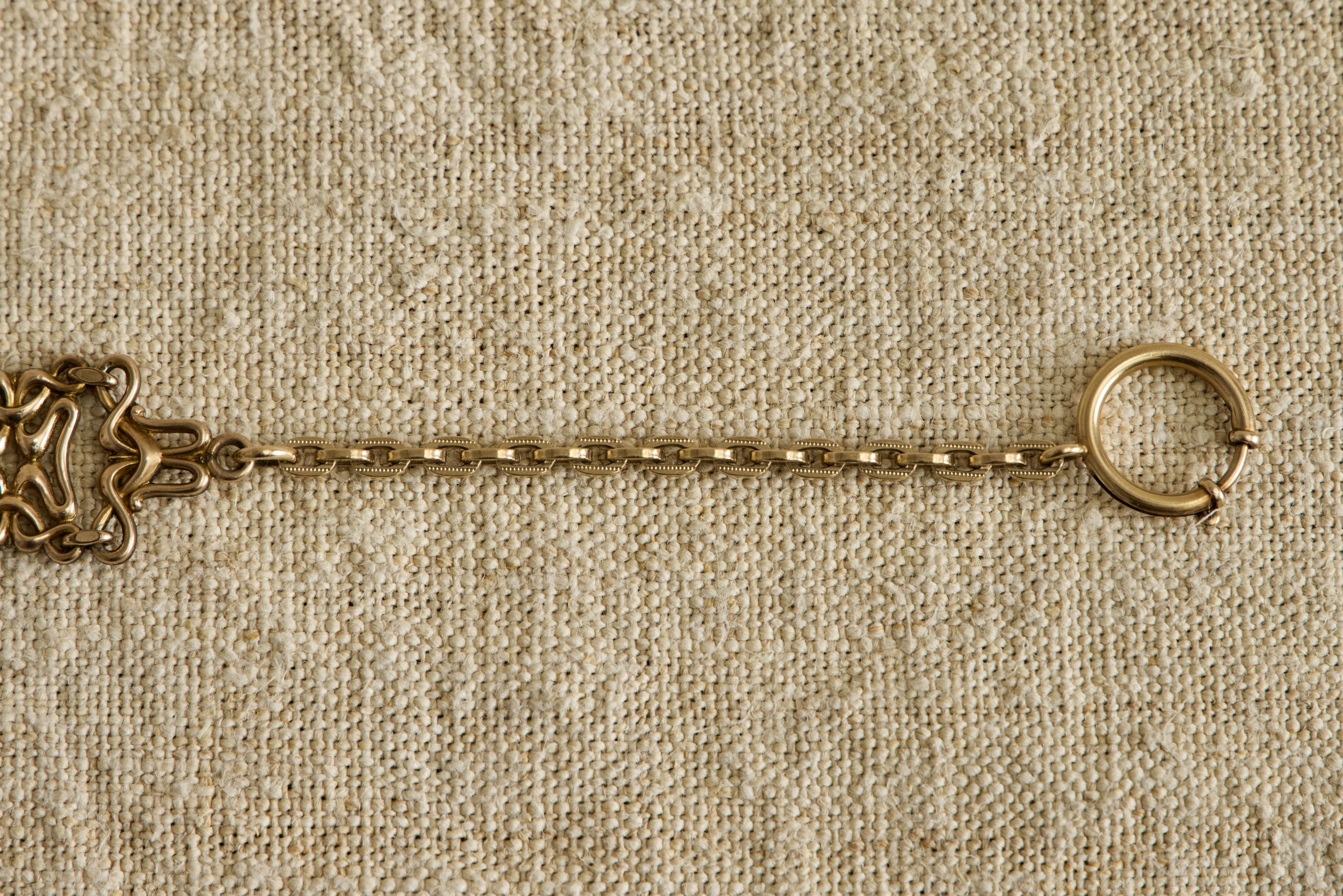 Early 20th Century Woven Drop Fob Bracelet