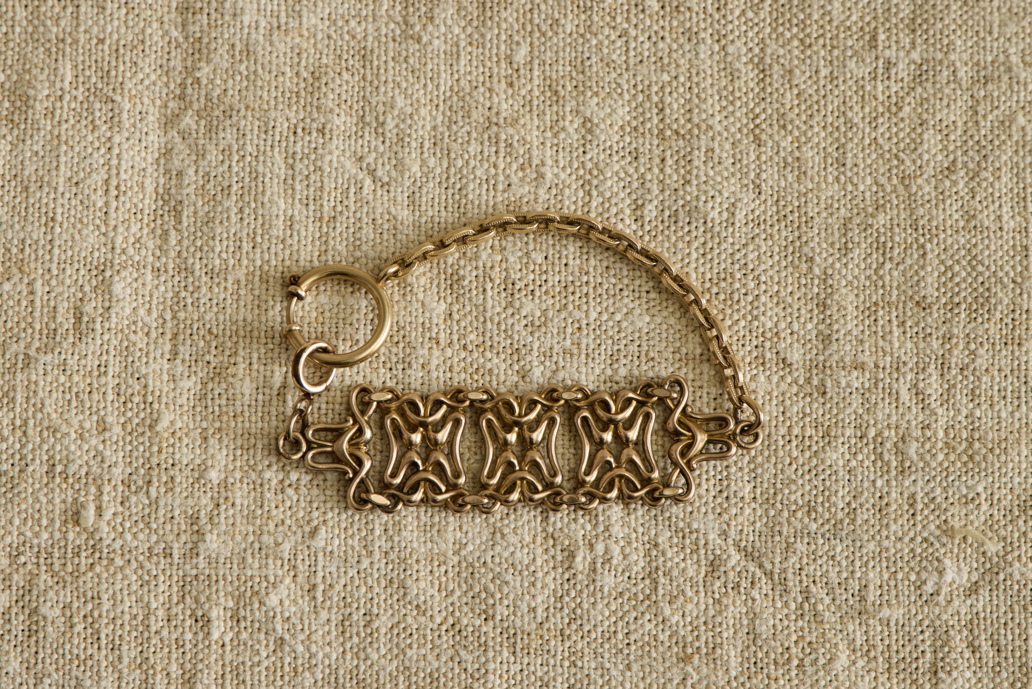 Early 20th Century Woven Drop Fob Bracelet