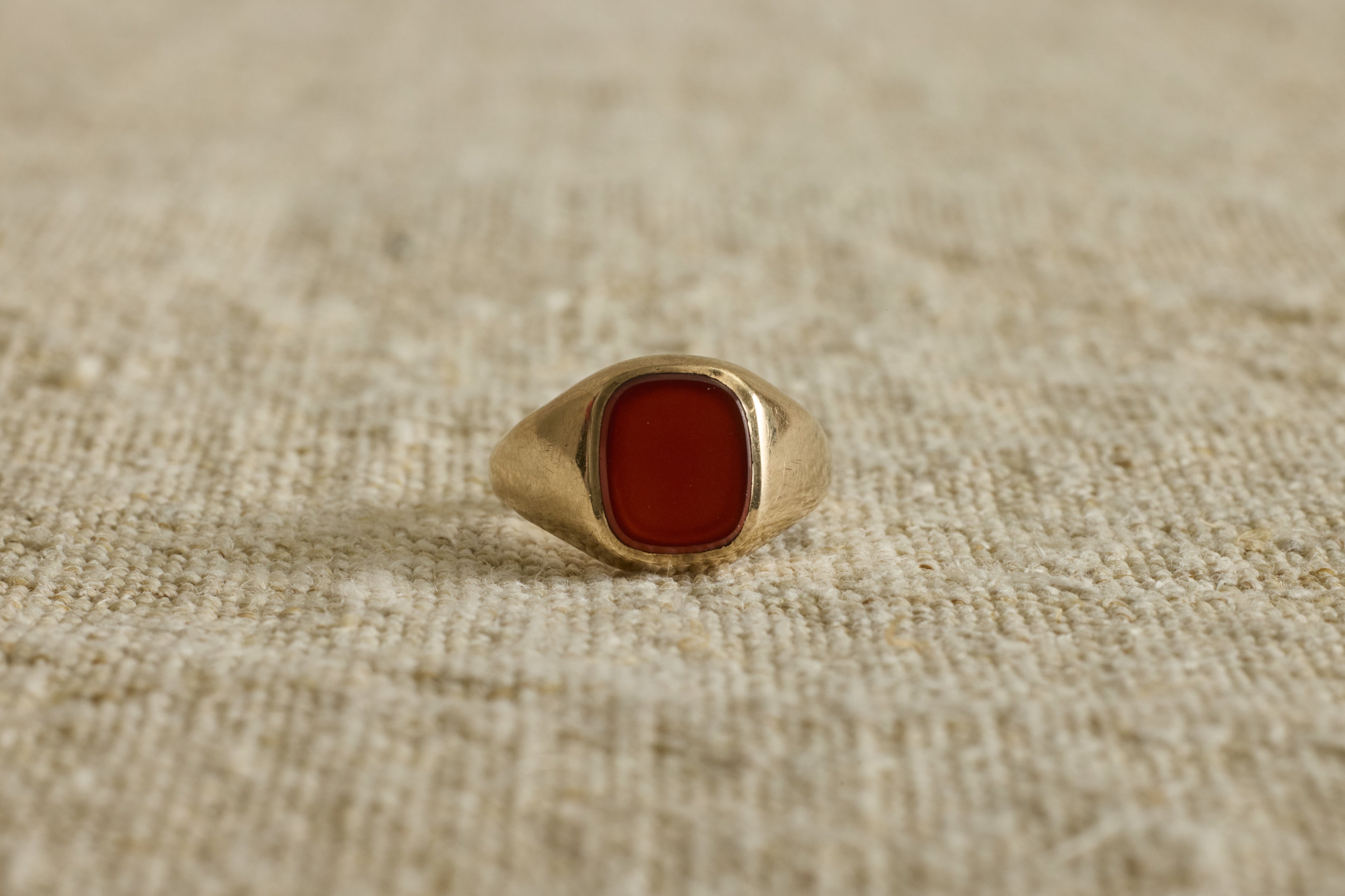 1970s Gold and Carnelian Square Signet Ring
