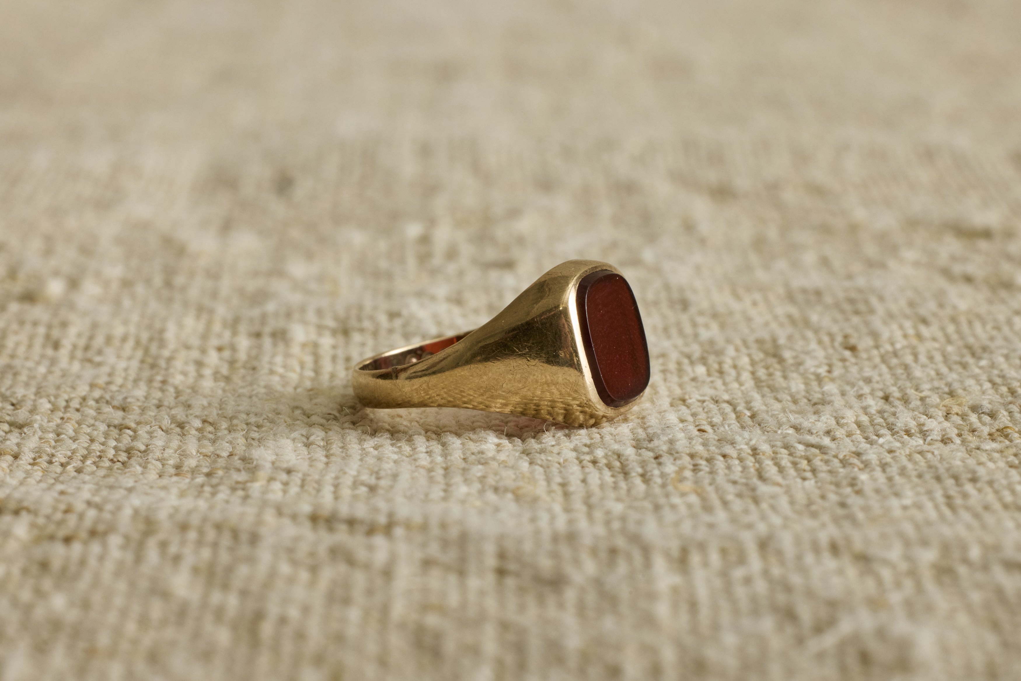 1970s Gold and Carnelian Square Signet Ring