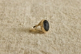 1920s Gold Agate Round Intaglio Ring