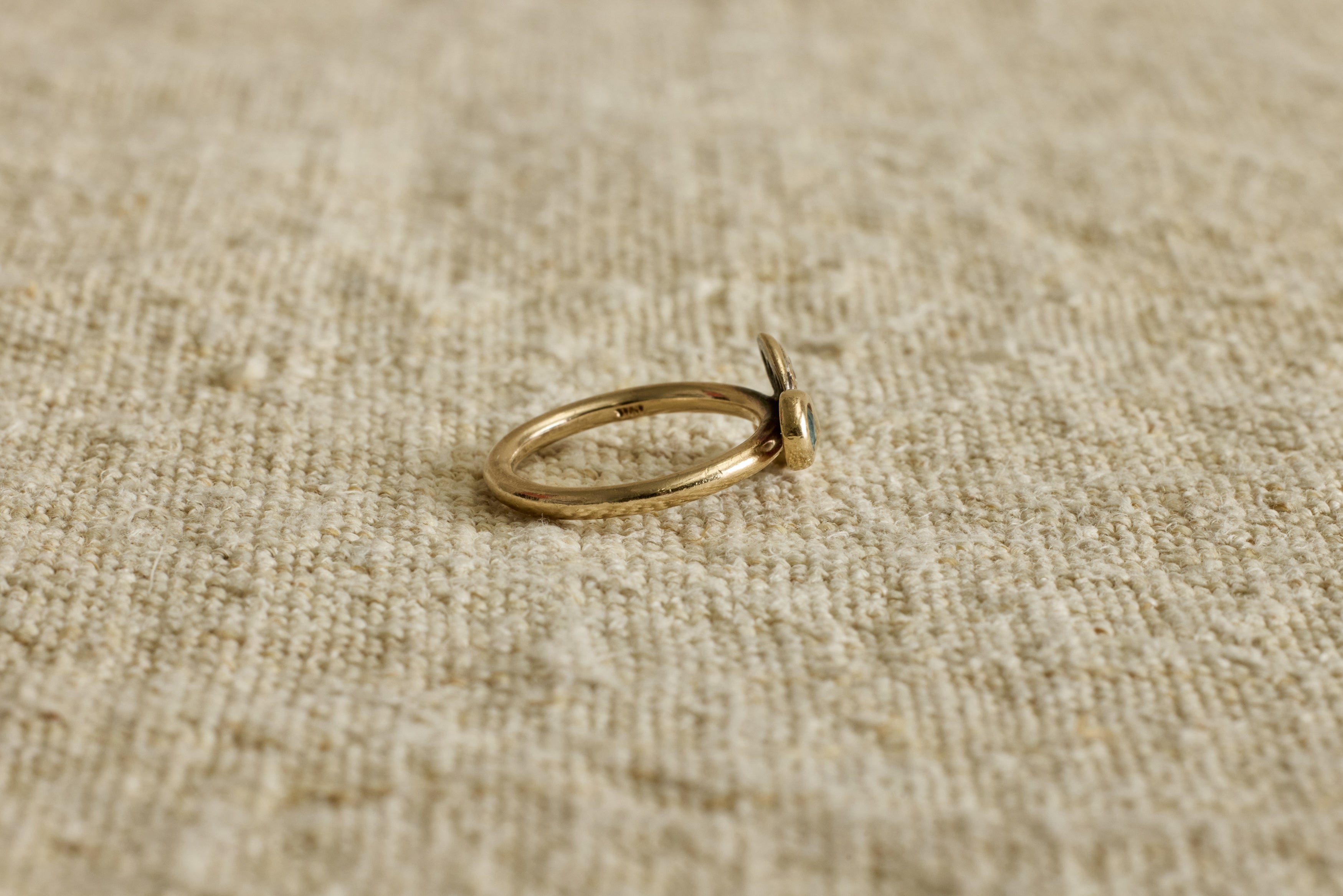 Handmade 1960s Gold, Diamond & Tourmaline Ring
