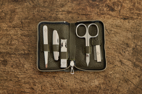 Olive Leather Manicure Set