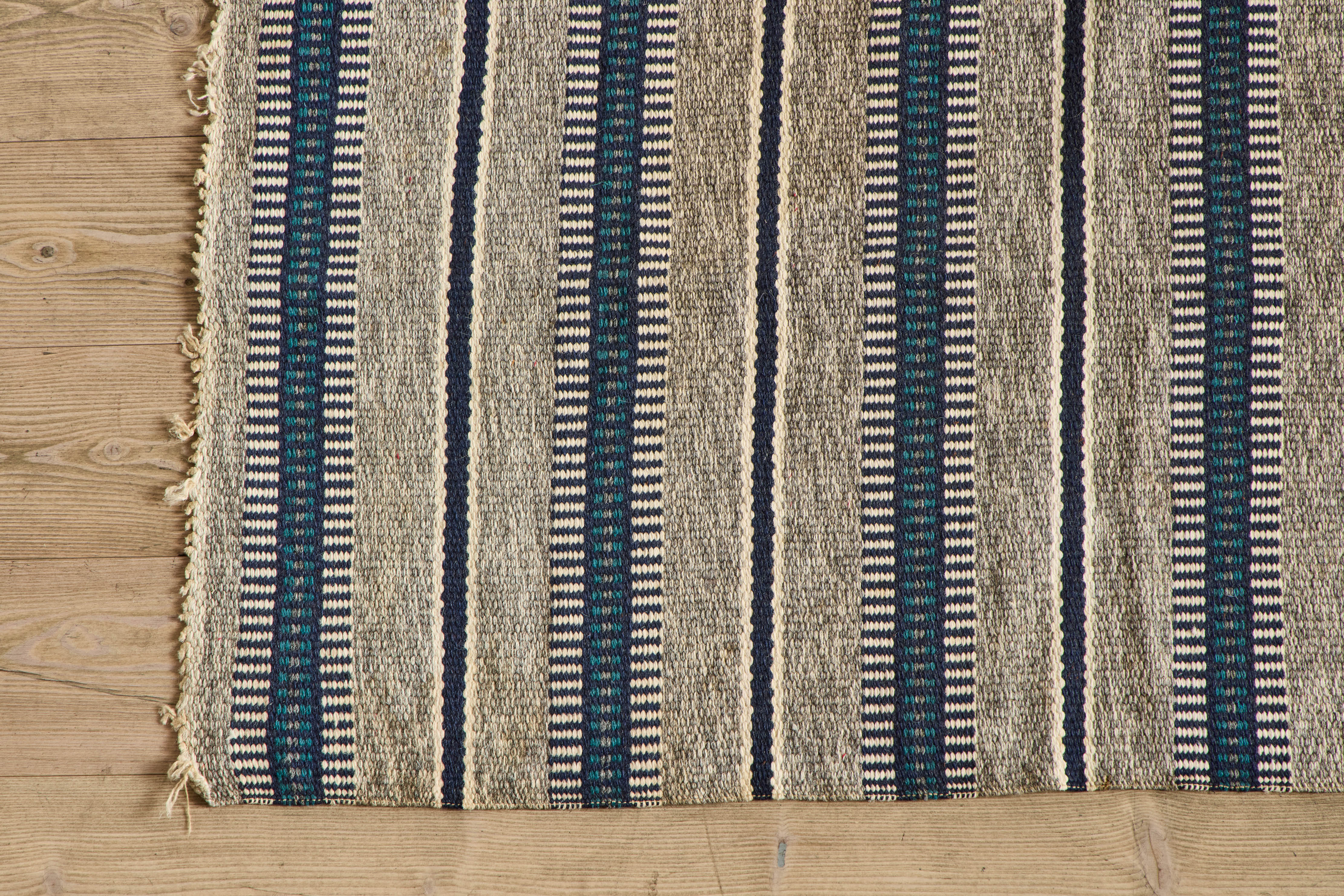 Swedish Striped Rug 4’2 X 6’5