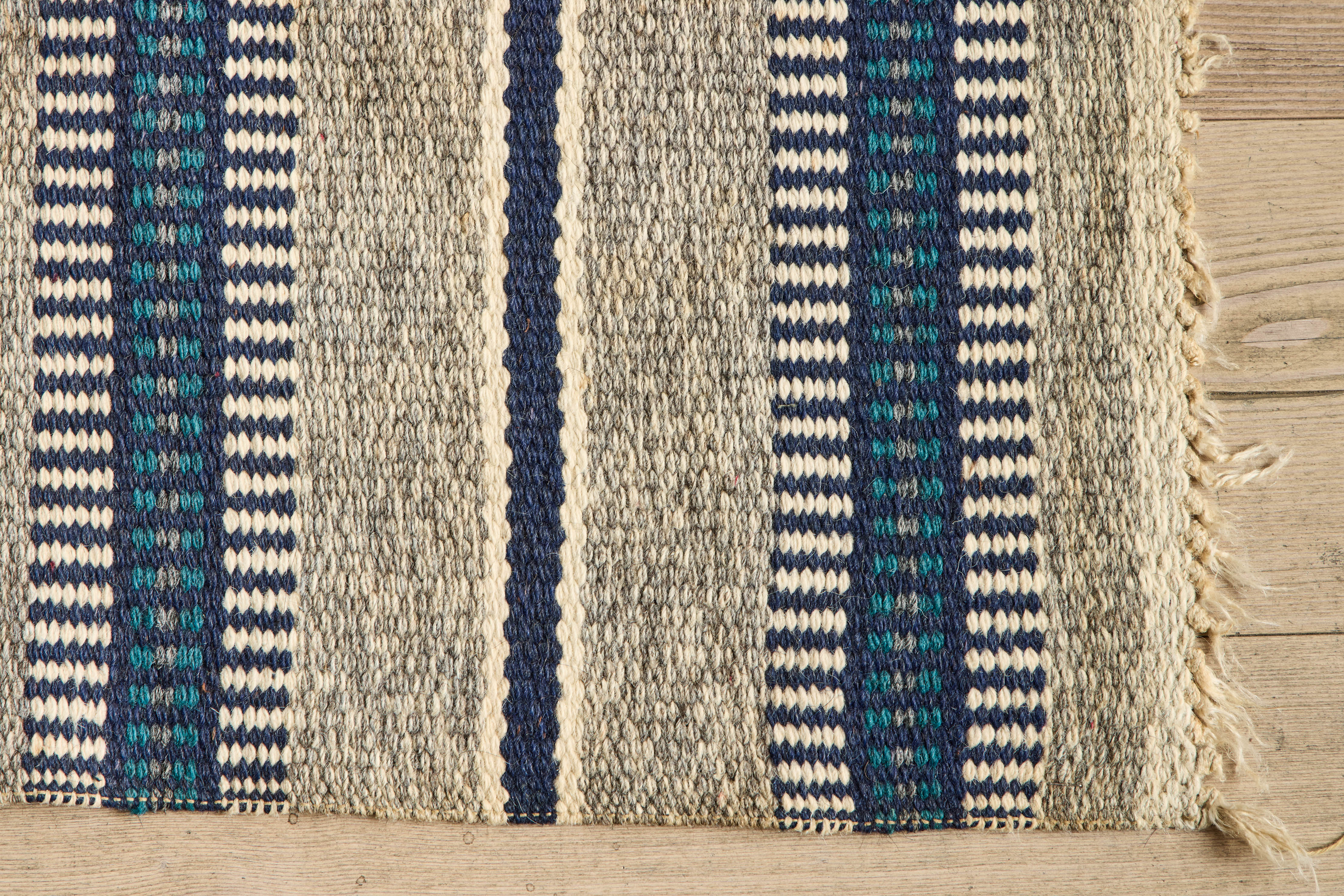 Swedish Striped Rug 4’2 X 6’5