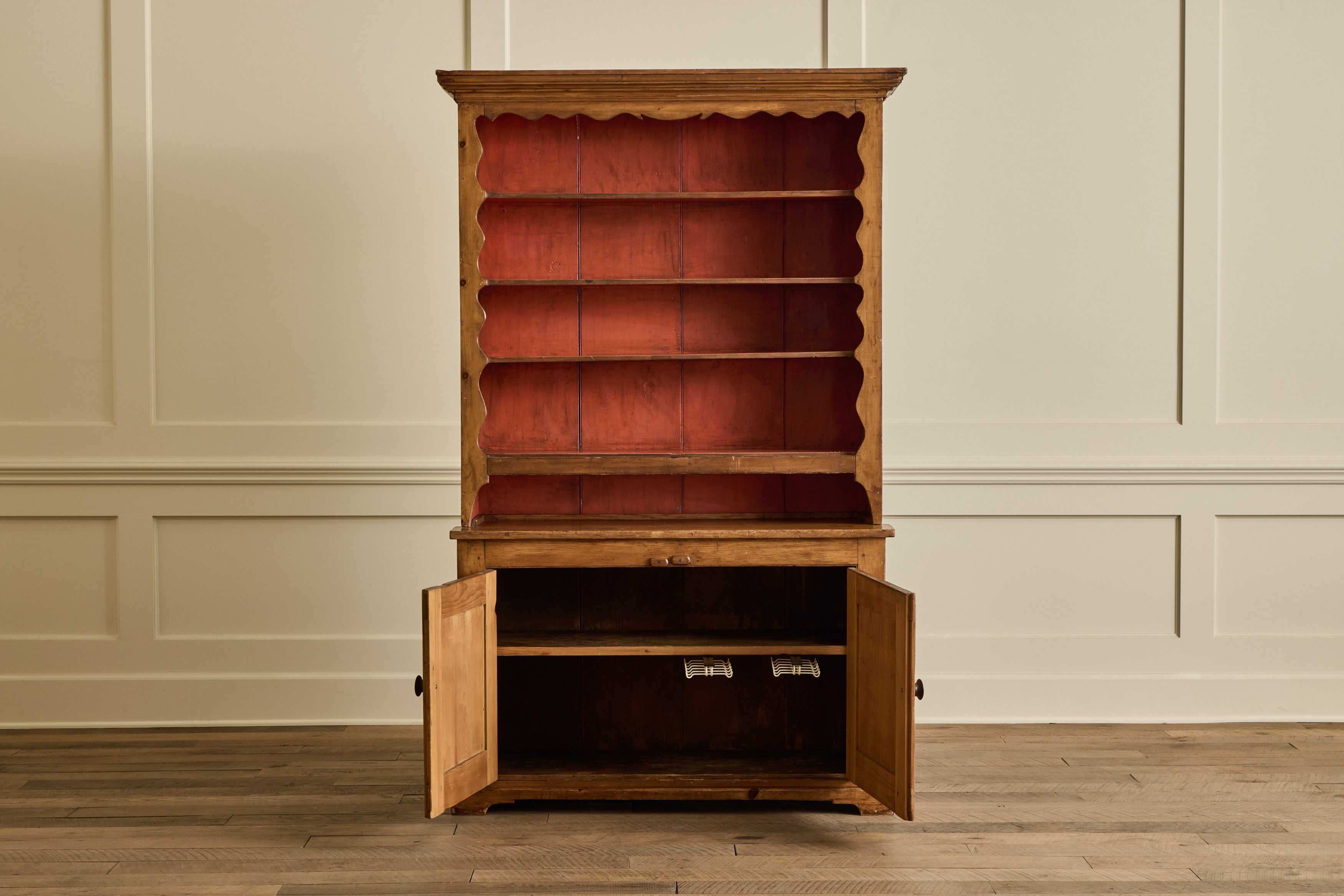 Pine Painted Stepback Cupboard