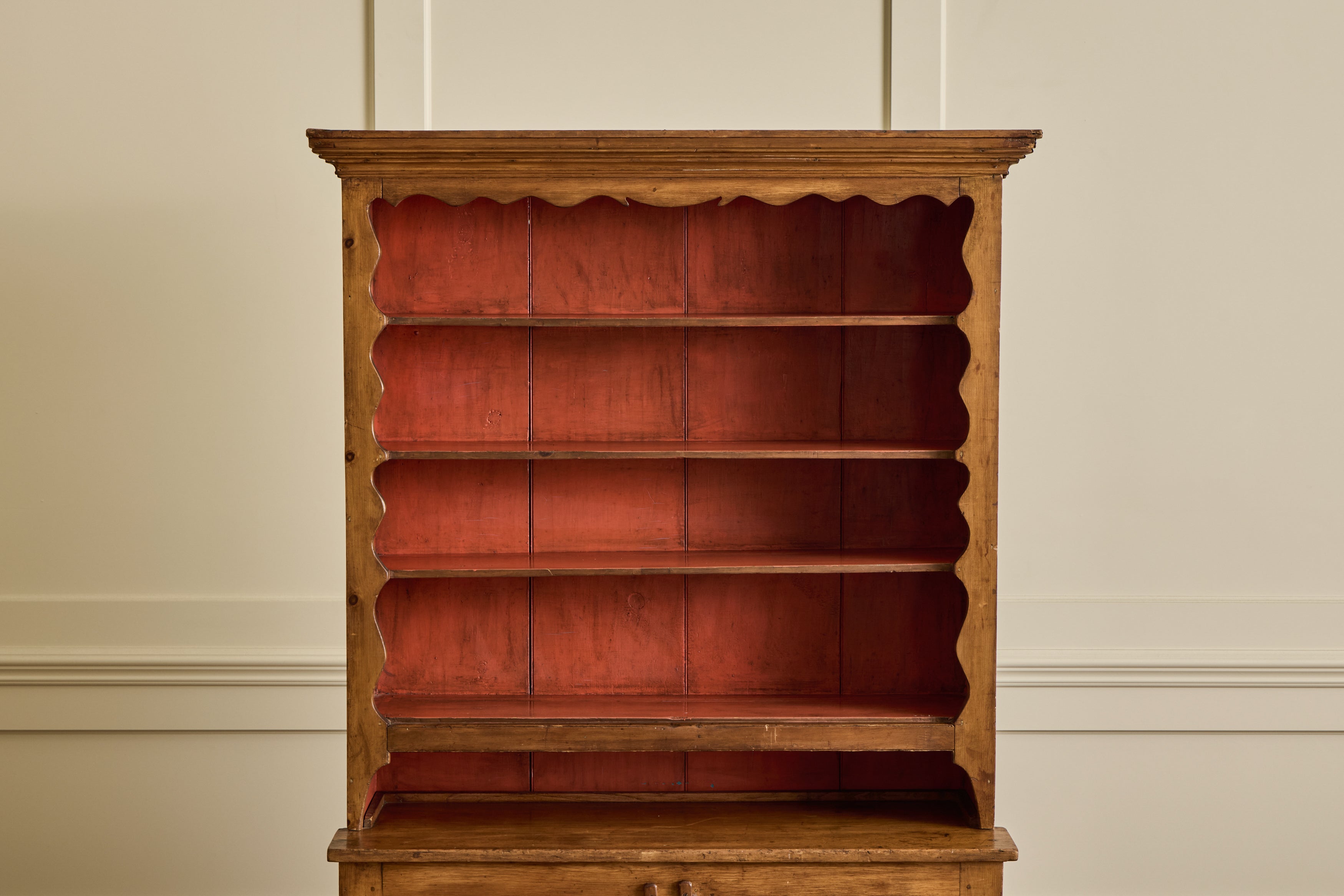 Pine Painted Stepback Cupboard