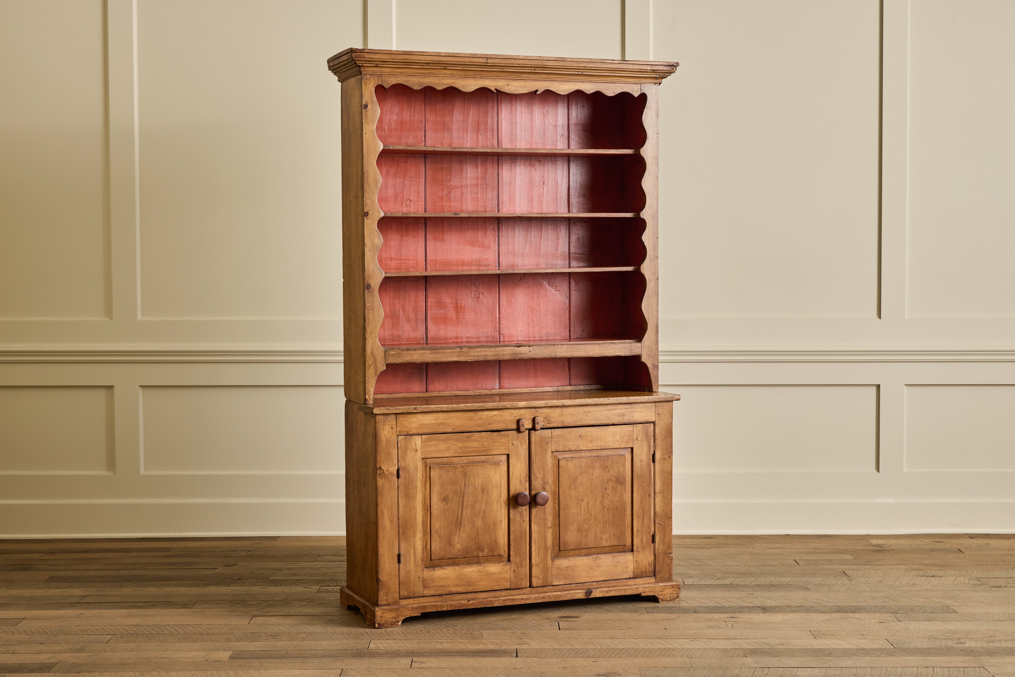 Pine Painted Stepback Cupboard