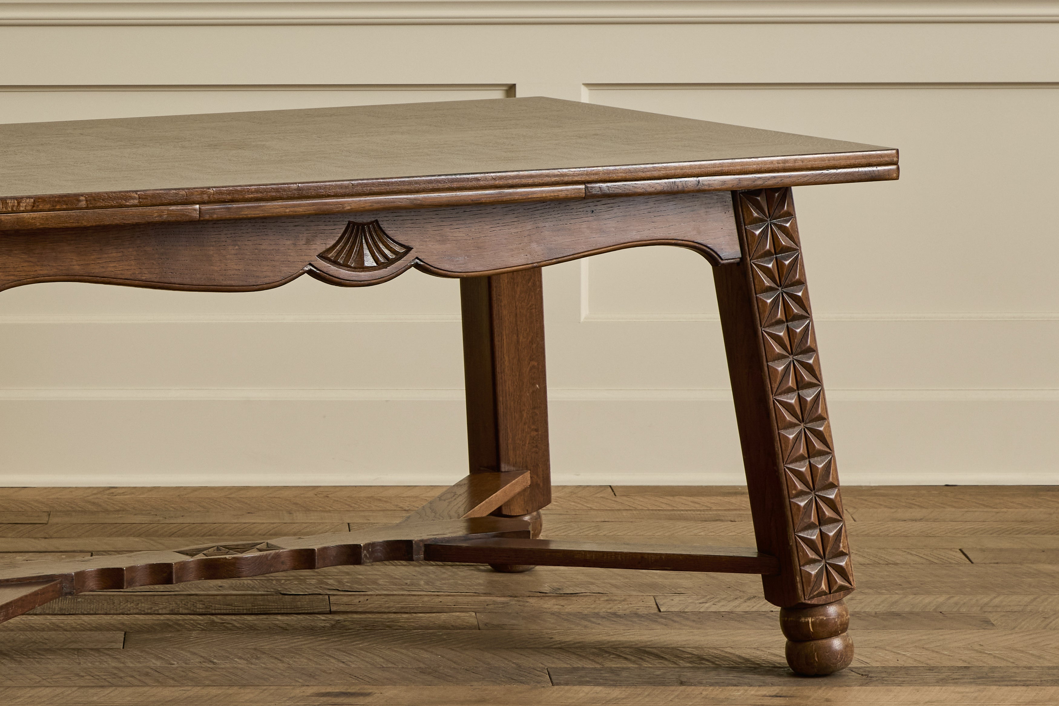 French Carved Oak Dining Table