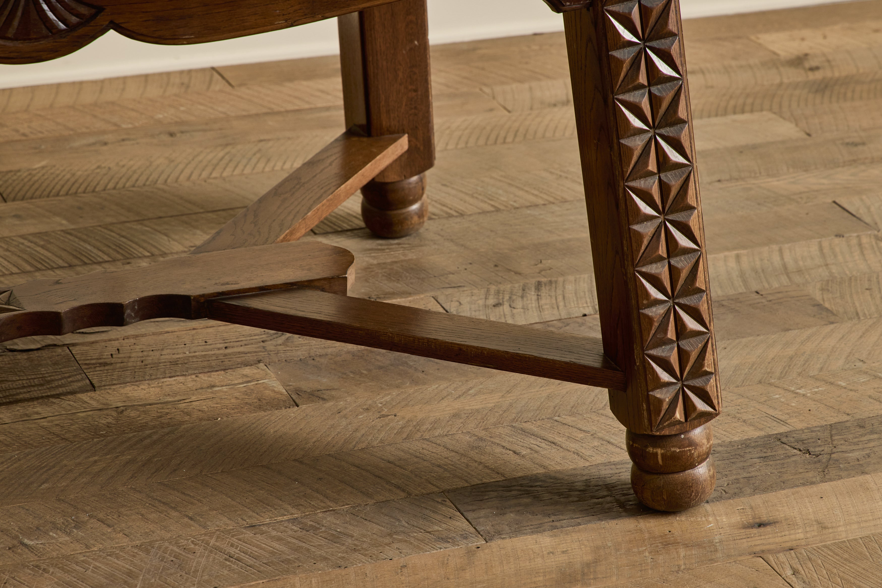 French Carved Oak Dining Table